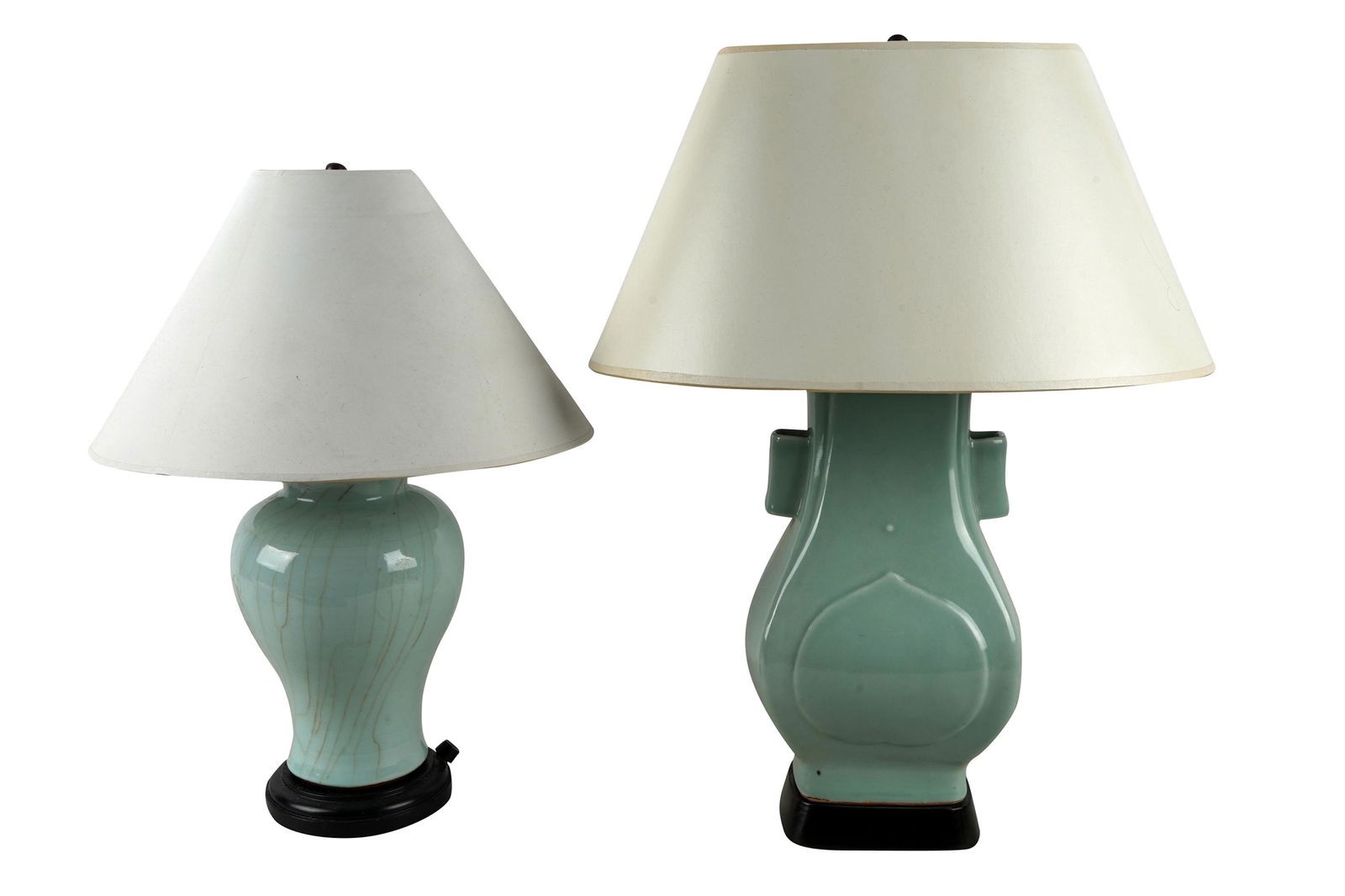 TWO CHINESE CELADON PORCELAIN VASES (1 of 8)