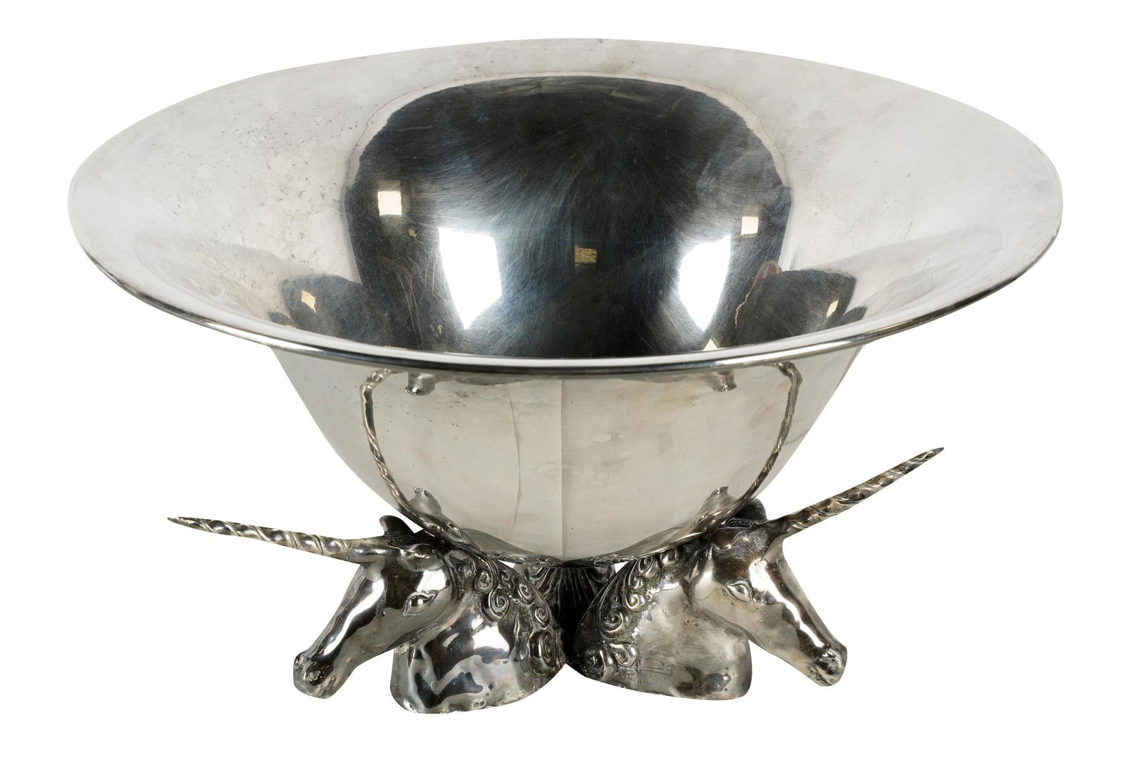 JEAN BOGGIO "LICORNE" SILVERPLATE PUNCH BOWL (1 of 6)