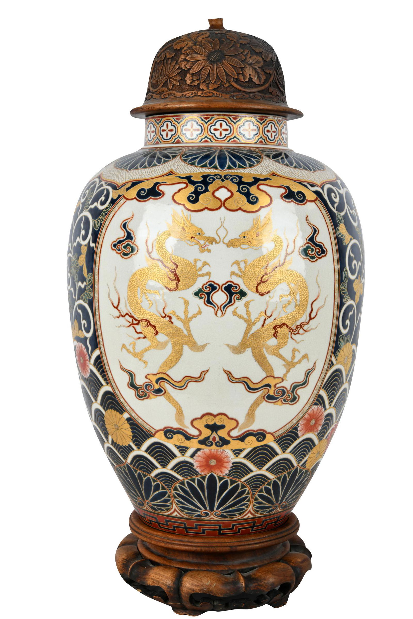 PARCEL GILT CERAMIC JAR (1 of 11)