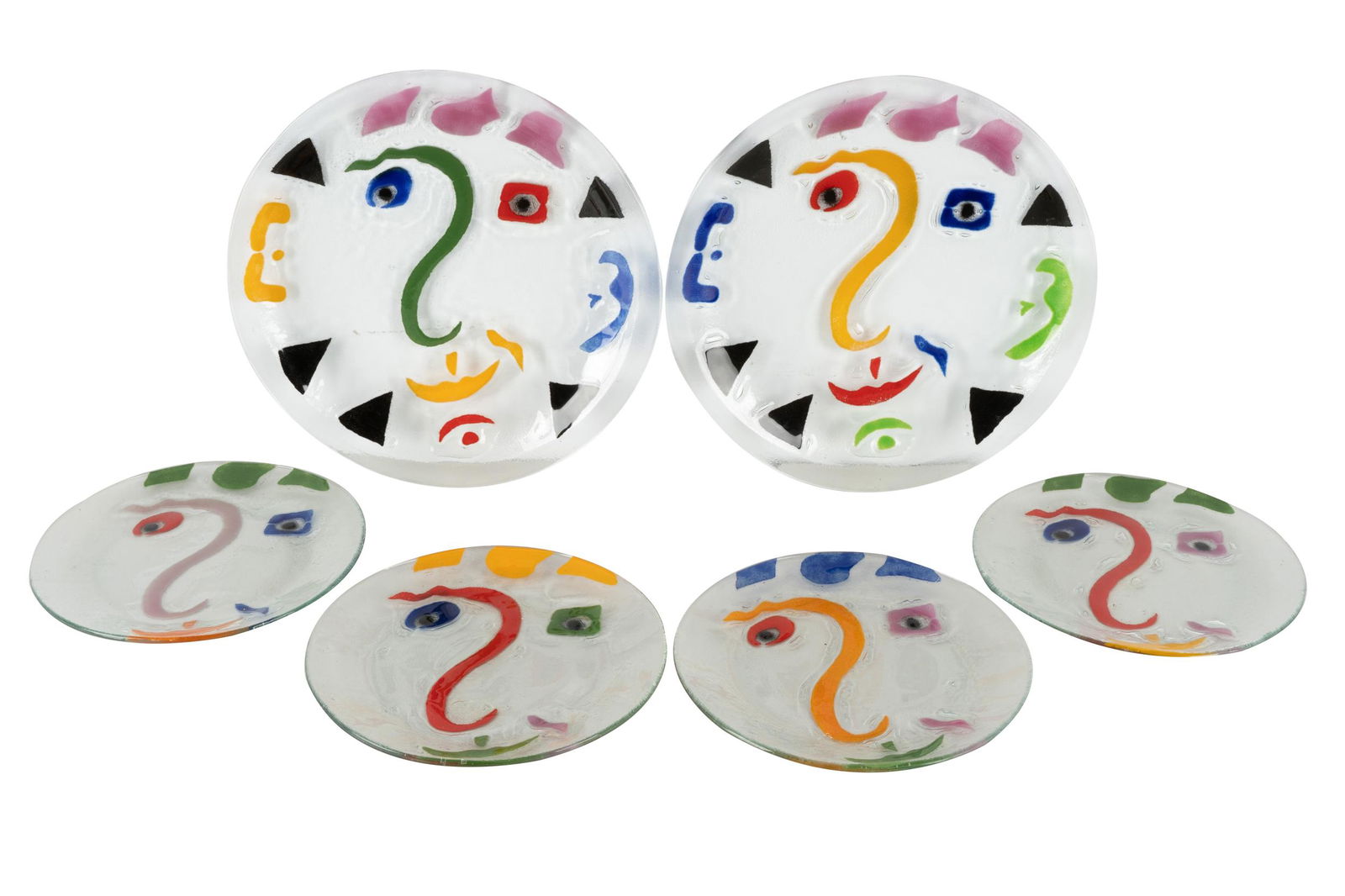 SET OF ART GLASS PLATES (1 of 10)