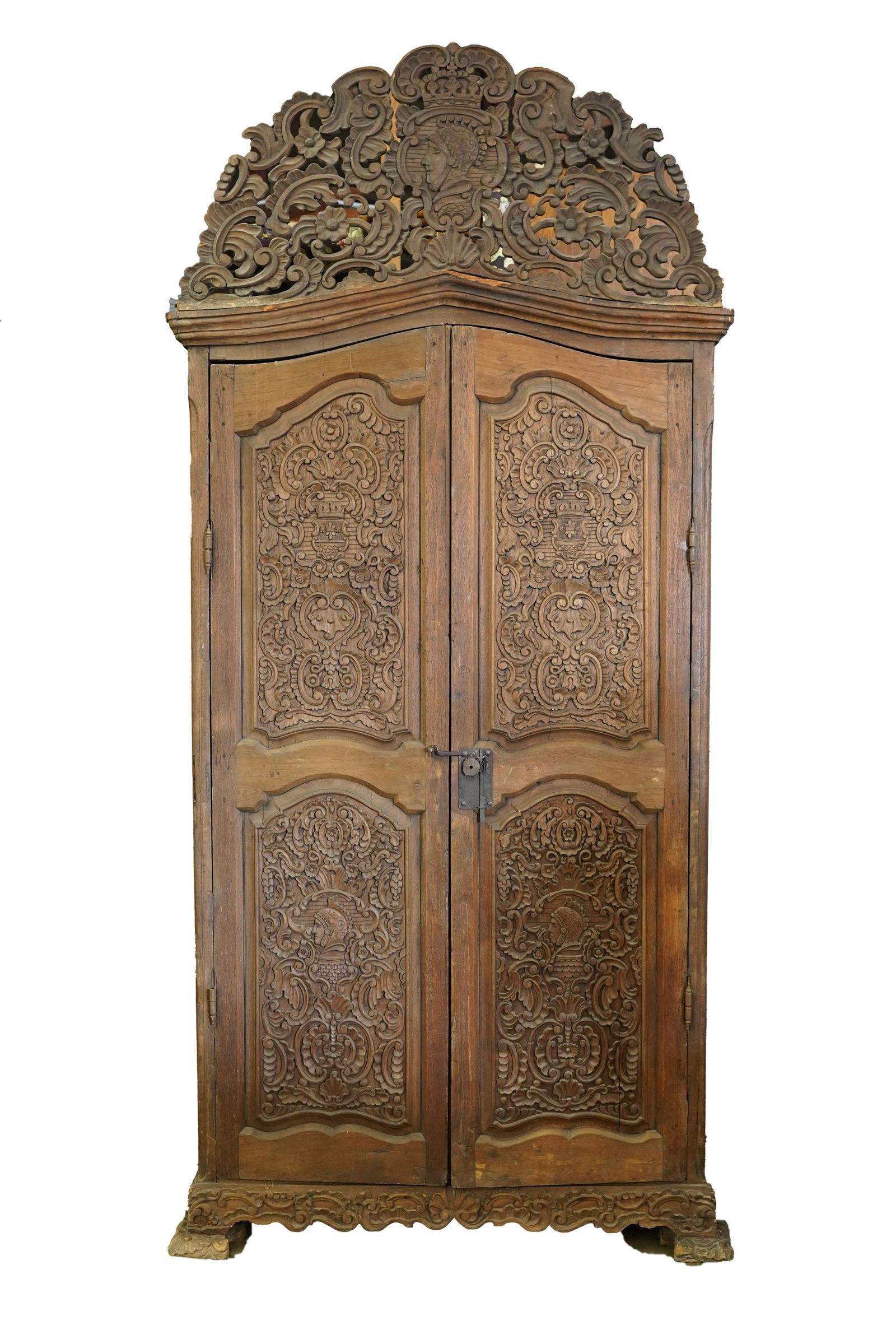 CONTINENTAL CARVED WOOD & IRON ARMOIRE (1 of 14)