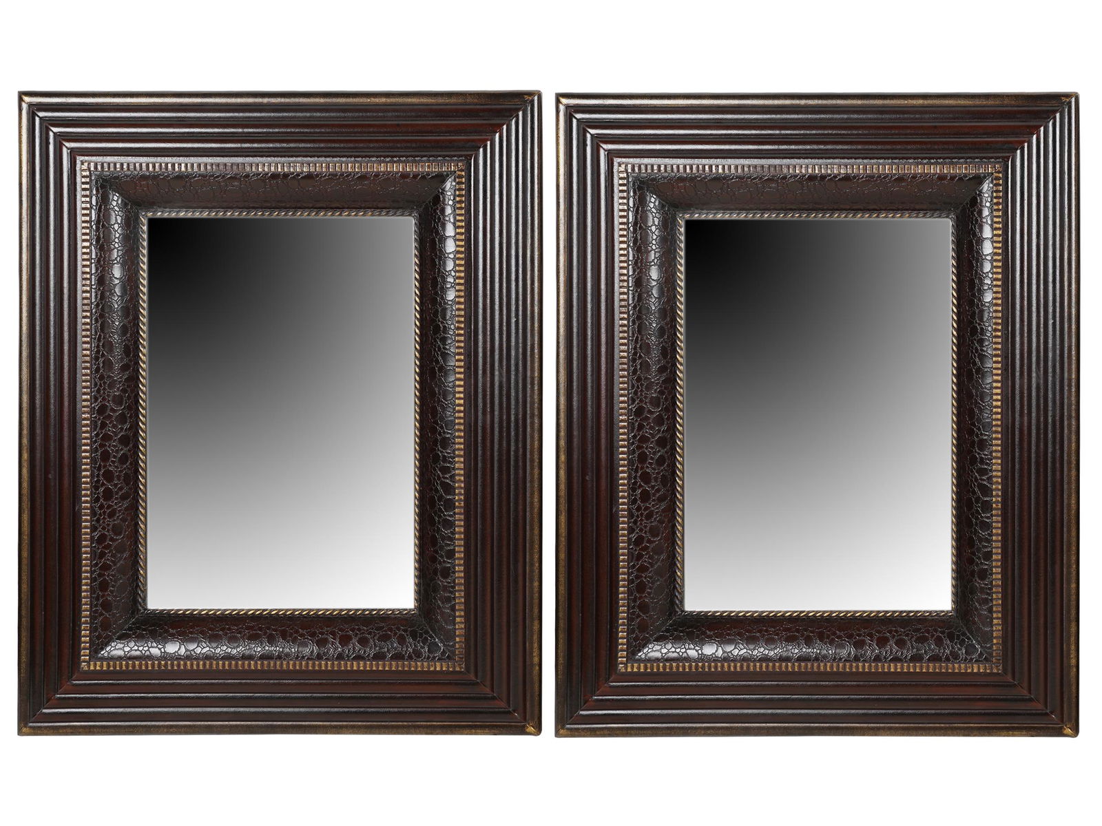 PAIR OF PORTUGUESE STYLE EMBOSSED MIRRORS (1 of 9)