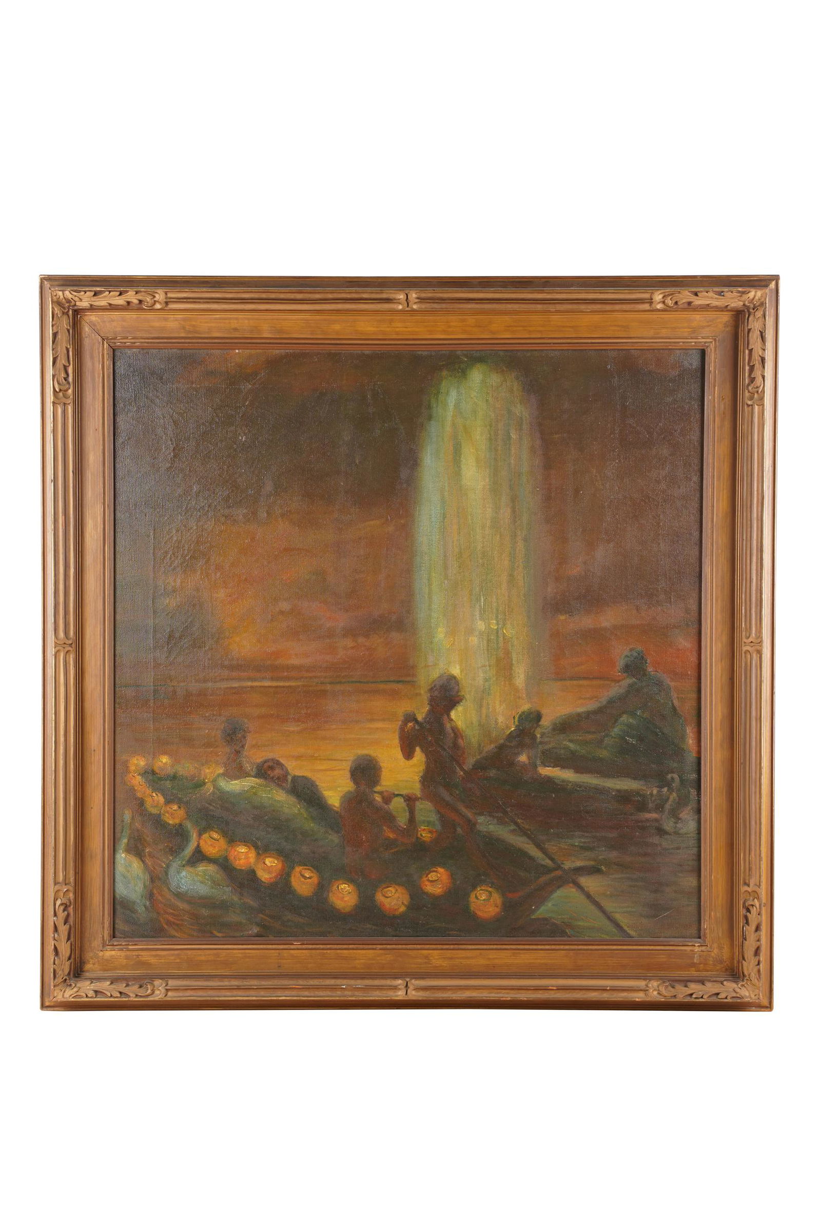 UNKNOWN ARTIST: NOCTURNAL BOATING SCENE (1 of 7)