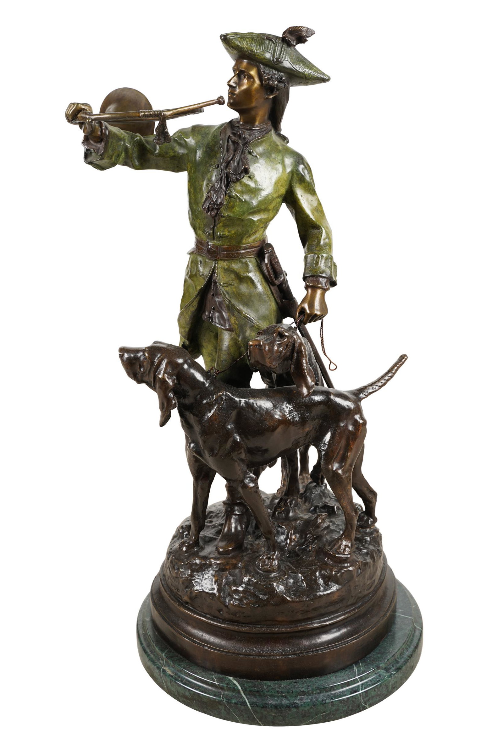 AFTER HIPPOLYTE FRANCOIS MOREAU (1832 - 1927): BEFORE: bronze inscribed in casting 29 inches high