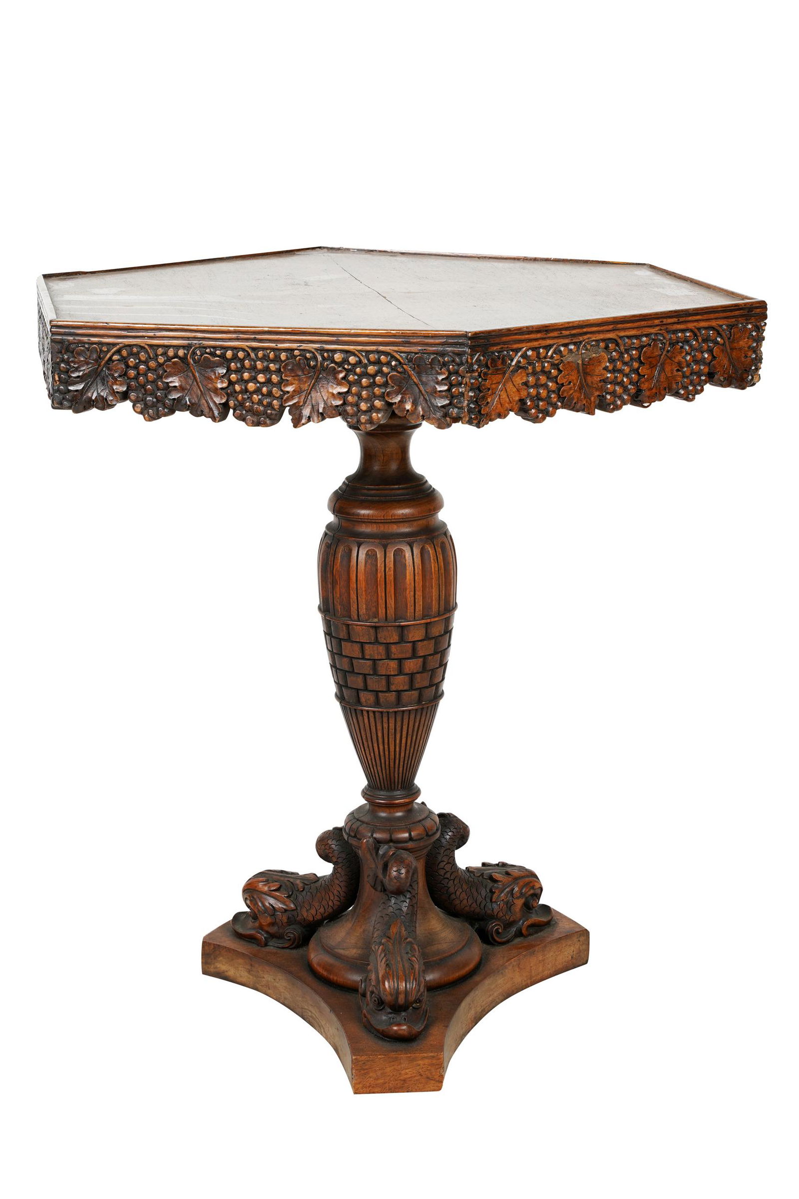 ITALIAN BAROQUE STYLE CARVED WALNUT OCCASIONAL TABLE (1 of 9)
