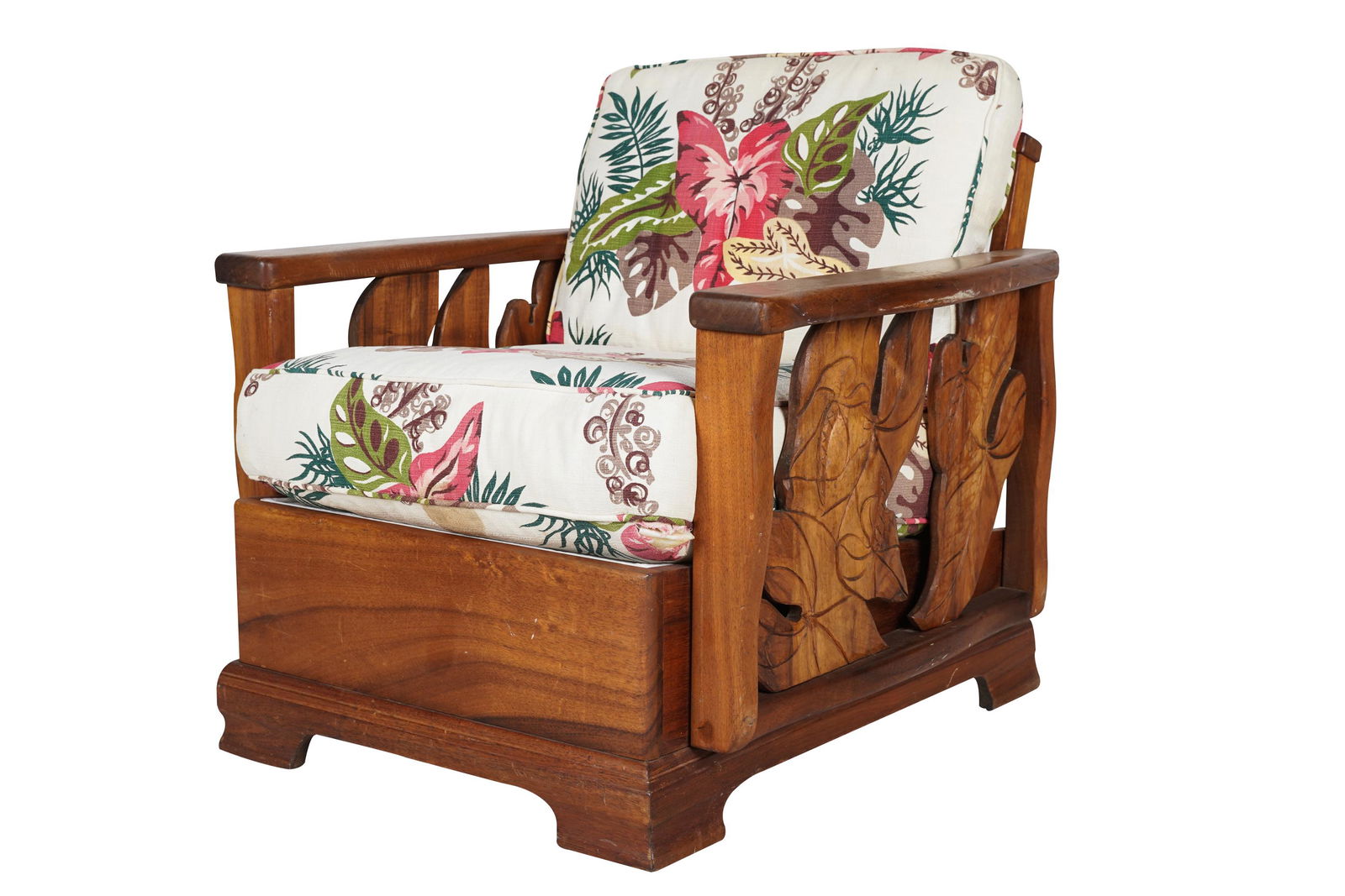 CARVED MAPLE ARMCHAIR (1 of 7)