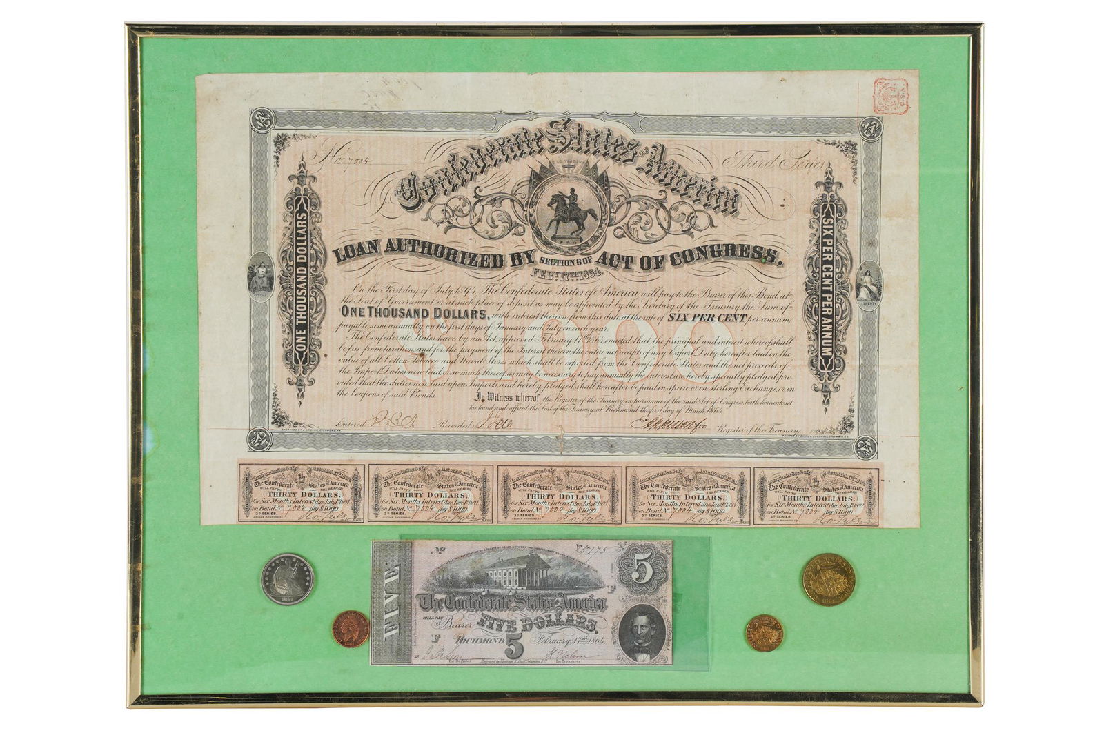 LOT OF CONFEDERATE CURRENCY (1 of 8)