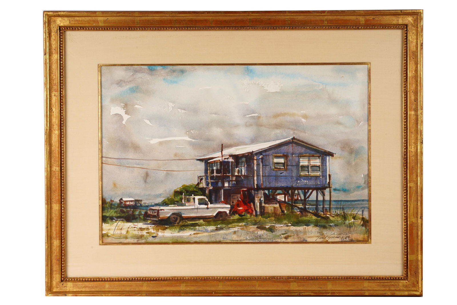 SHIRL GOEDIKE (B. 1923): "HOUSE ON STILTS, BAYTOWN" (1 of 7)