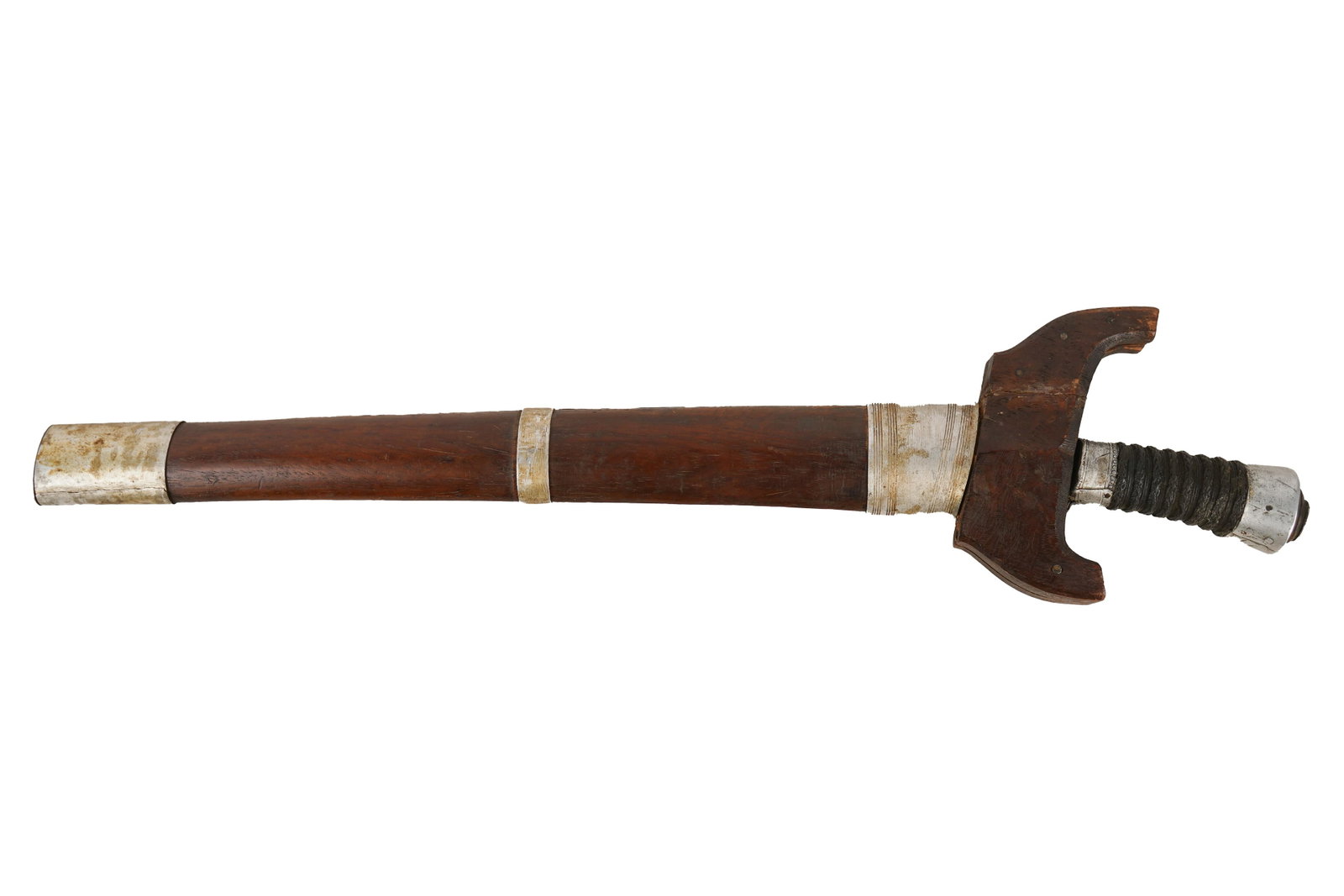 MORO KRIS STYLE SWORD: with scabbard 23 1/2 total inches wide