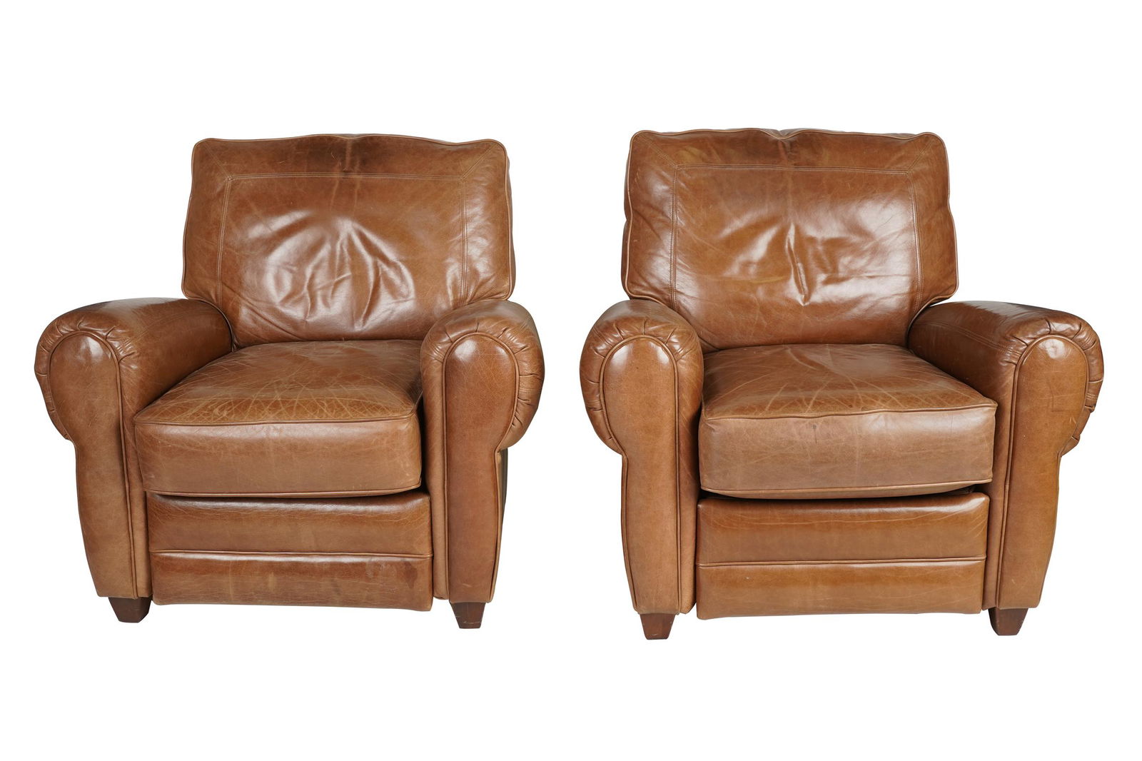 PAIR OF LEATHER RECLINER CHAIRS (1 of 10)