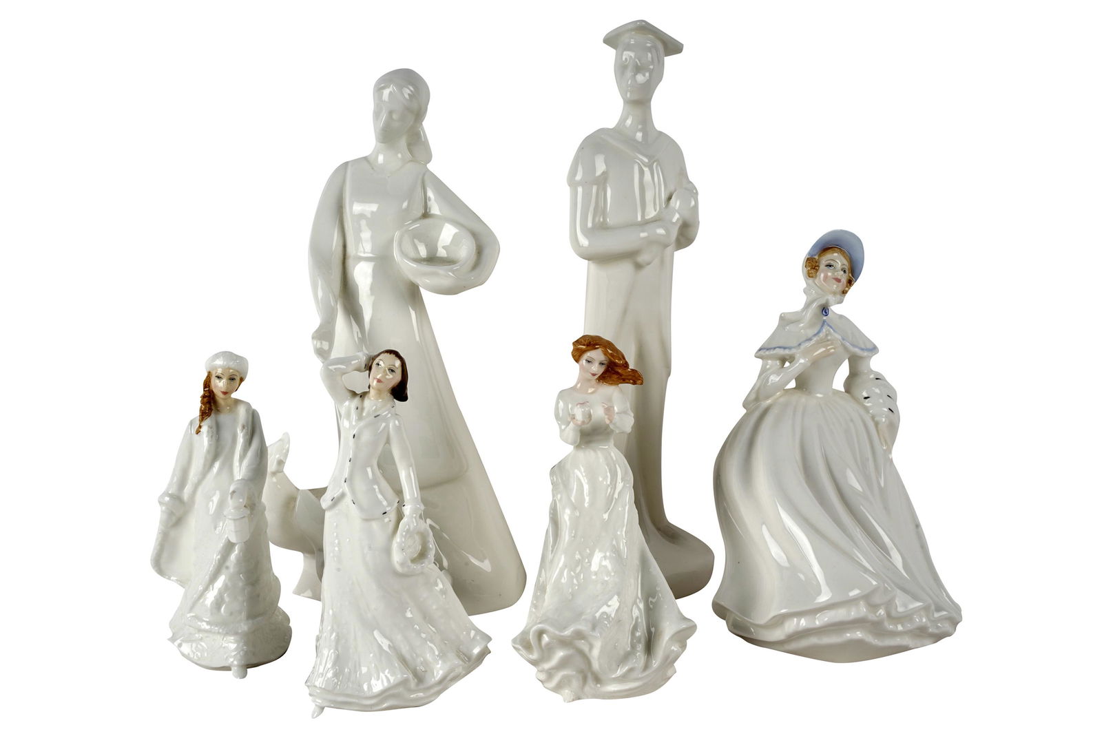 SIX ROYAL DOULTON PORCELAIN FIGURINES (1 of 9)