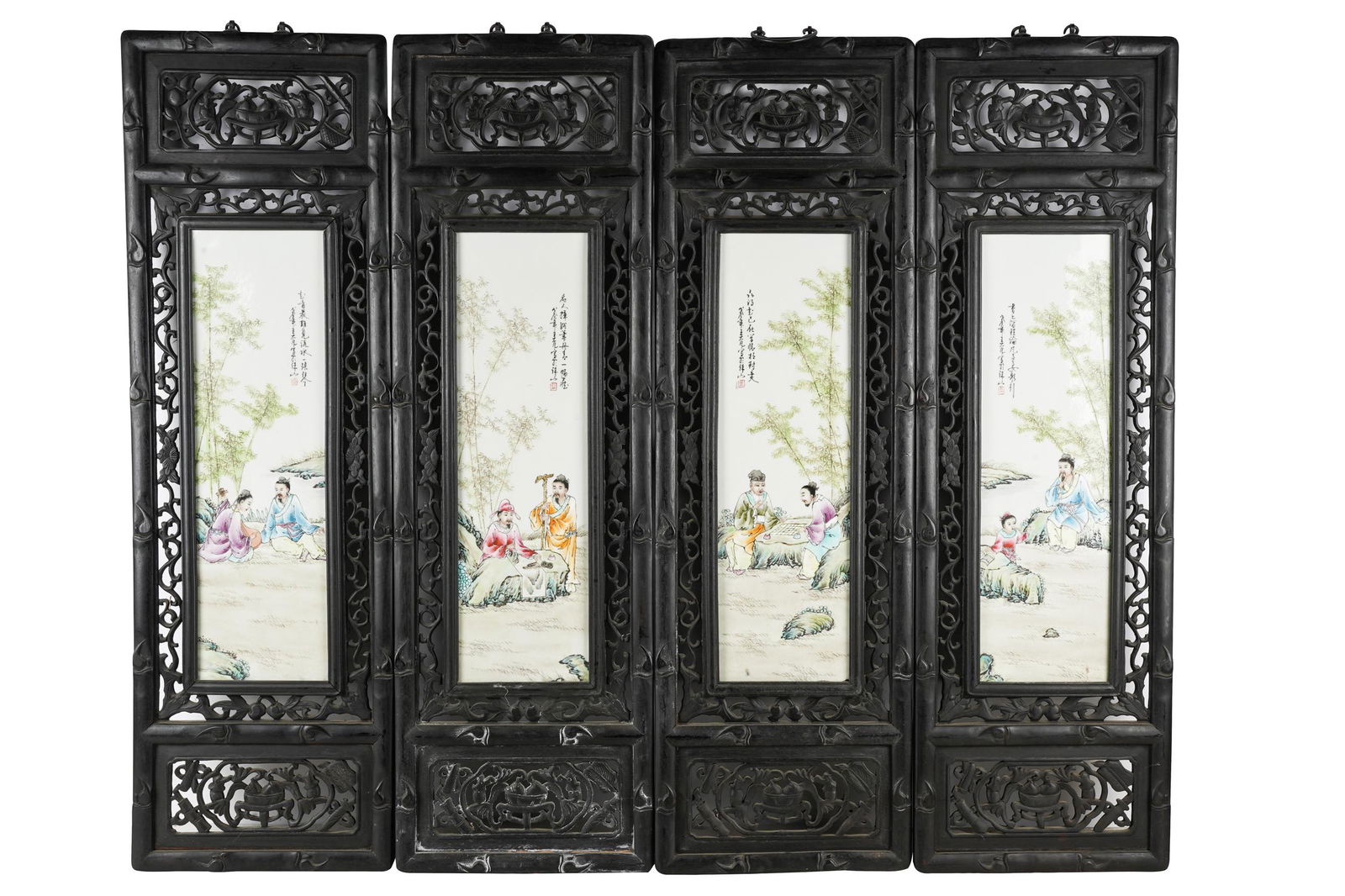 CHINESE FOUR-PANEL SCREEN (1 of 8)
