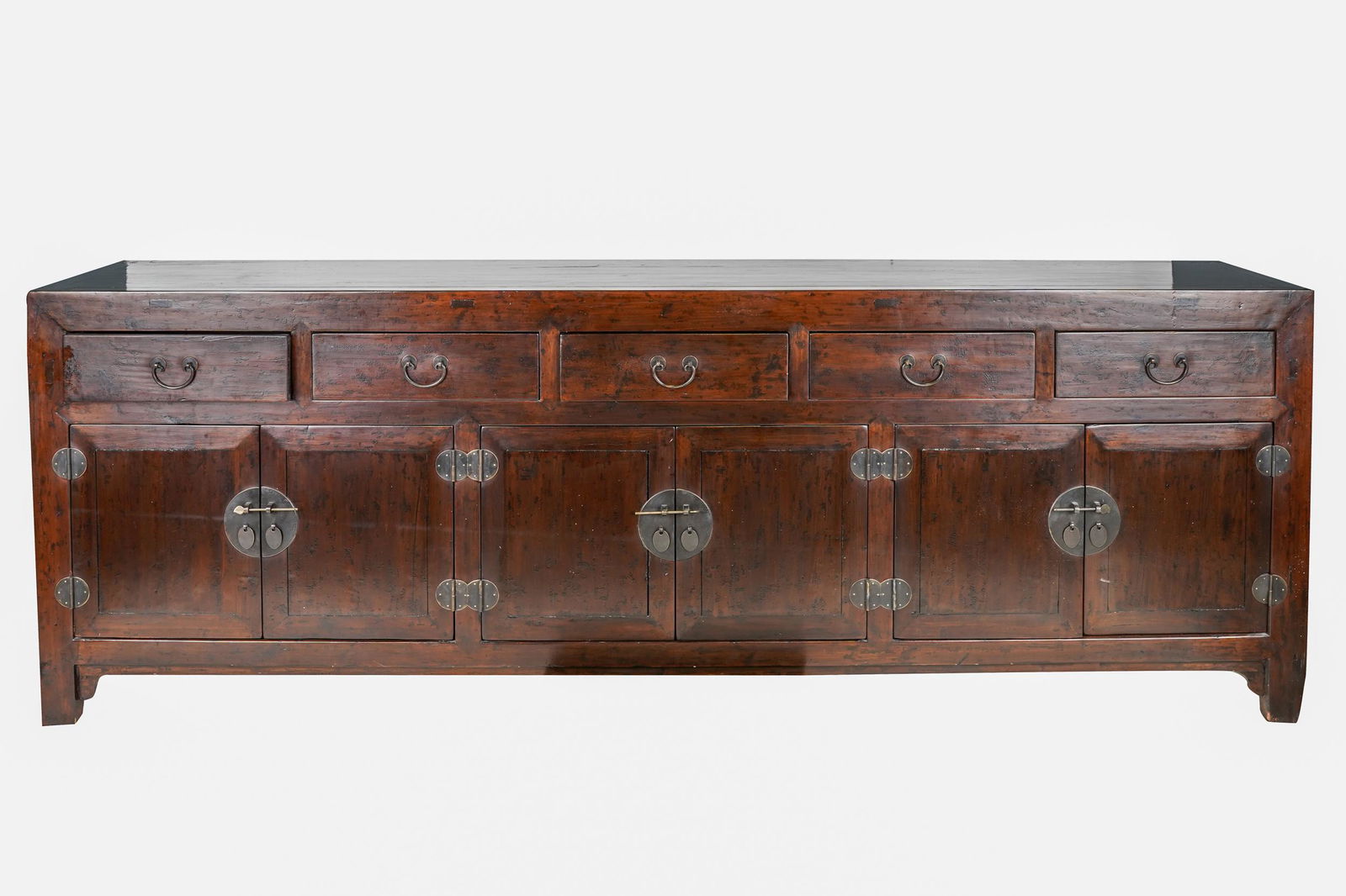 CHINESE METAL-MOUNTED WOOD CABINET (1 of 9)