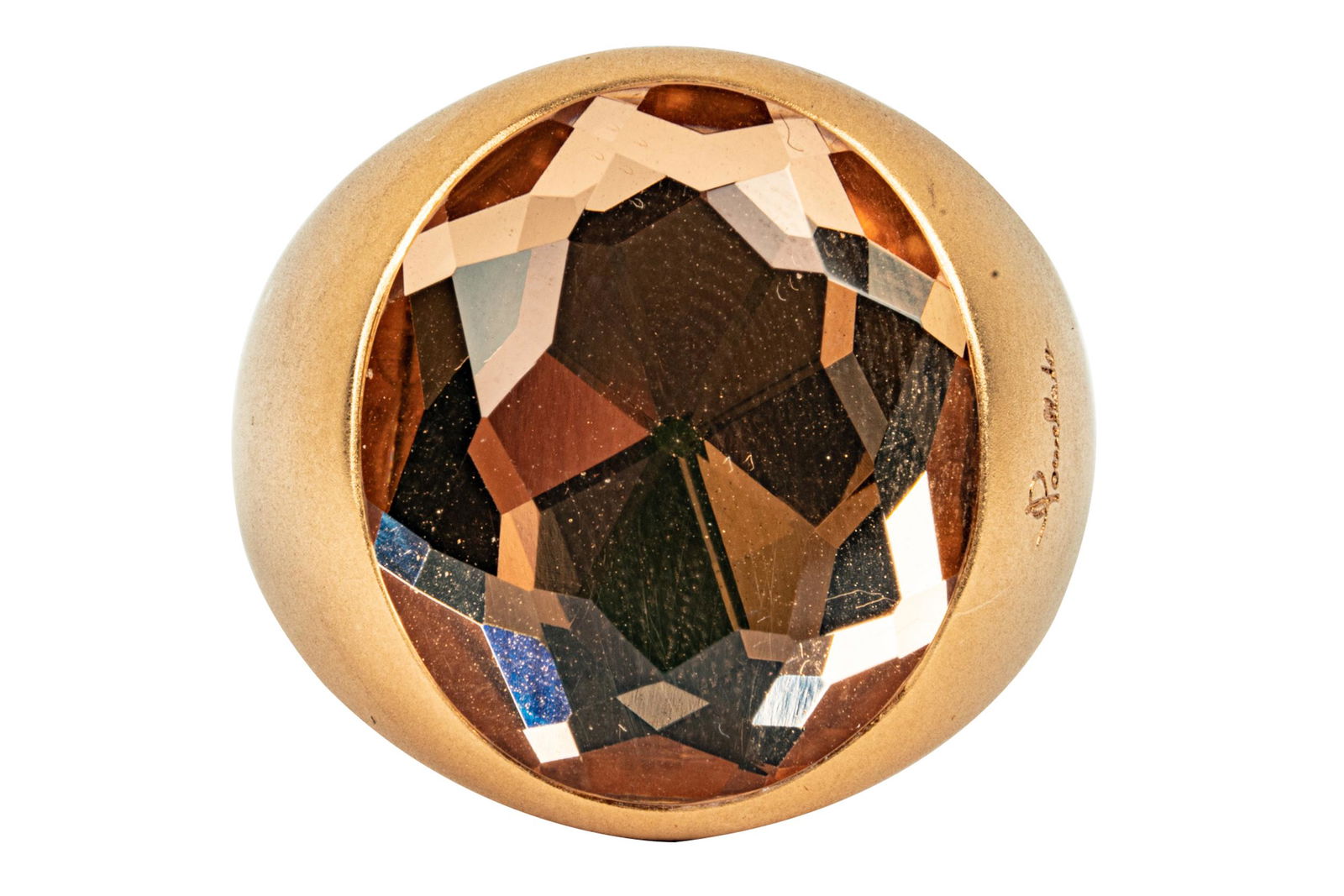 POMELLATO 18 KARAT MATTE ROSE GOLD & SMOKY QUARTZ RING (1 of 6)