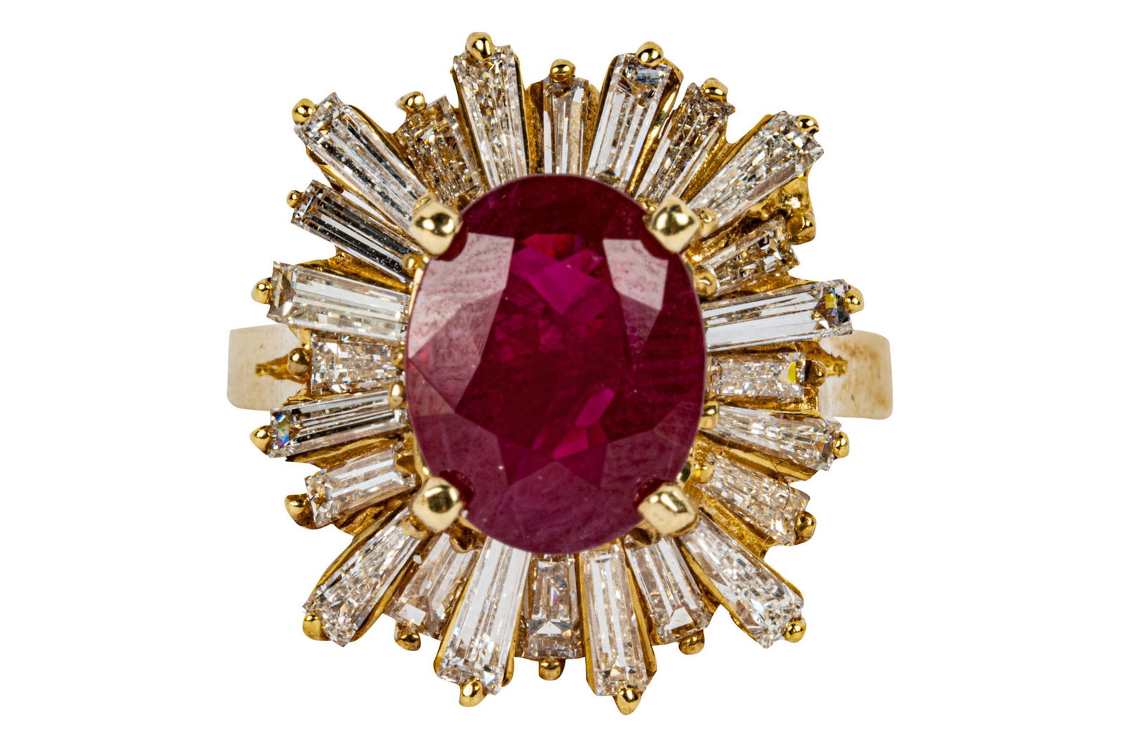 14 KARAT YELLOW GOLD, DIAMOND, & RUBY RING (1 of 6)