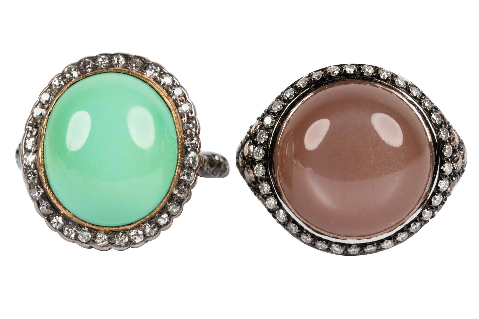 TWO GOLD, DIAMOND, & GEM-SET RINGS (1 of 11)