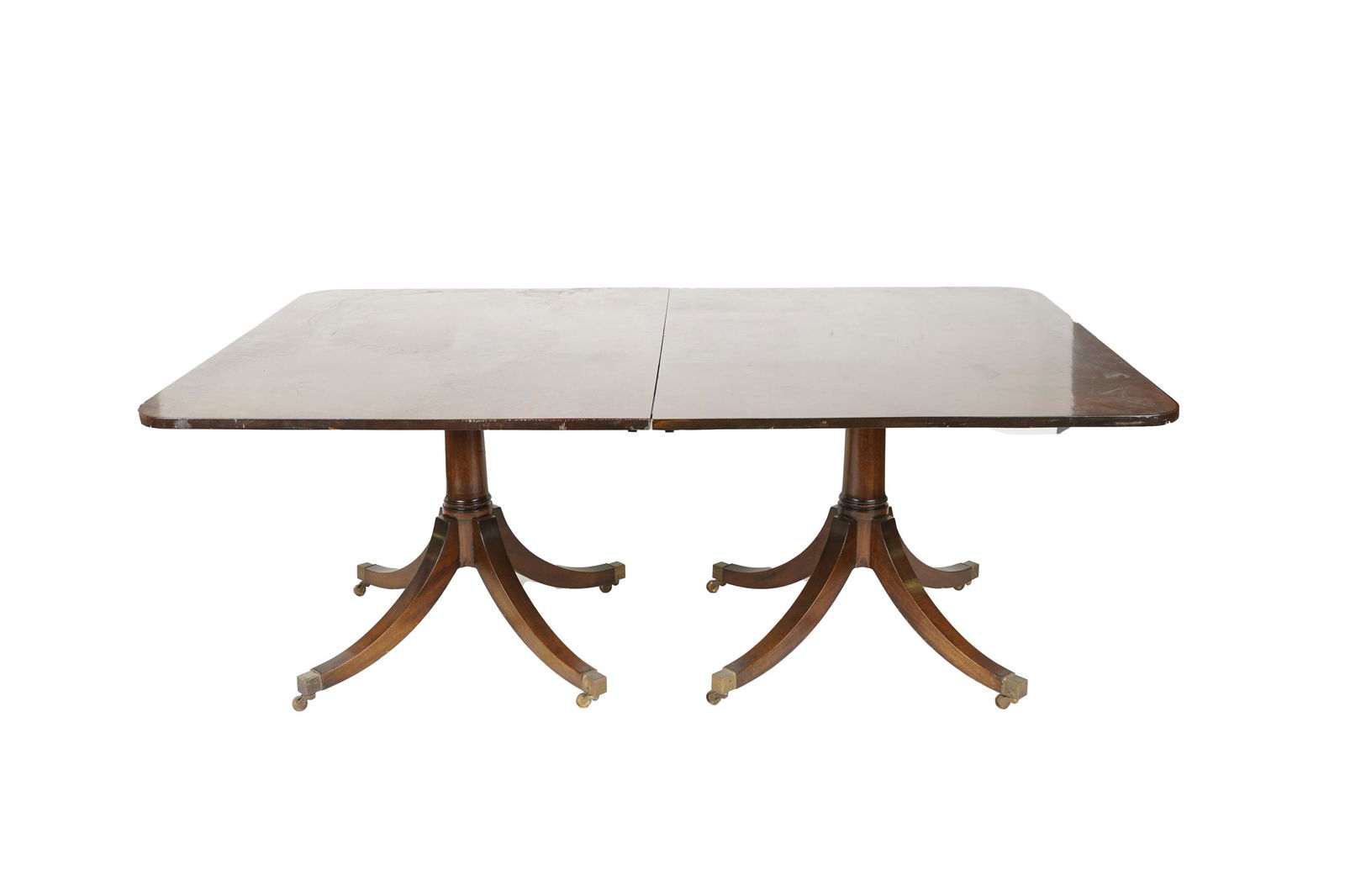 GEORGIAN STYLE MAHOGANY TRIPLE PEDESTAL DINING TABLE (1 of 11)