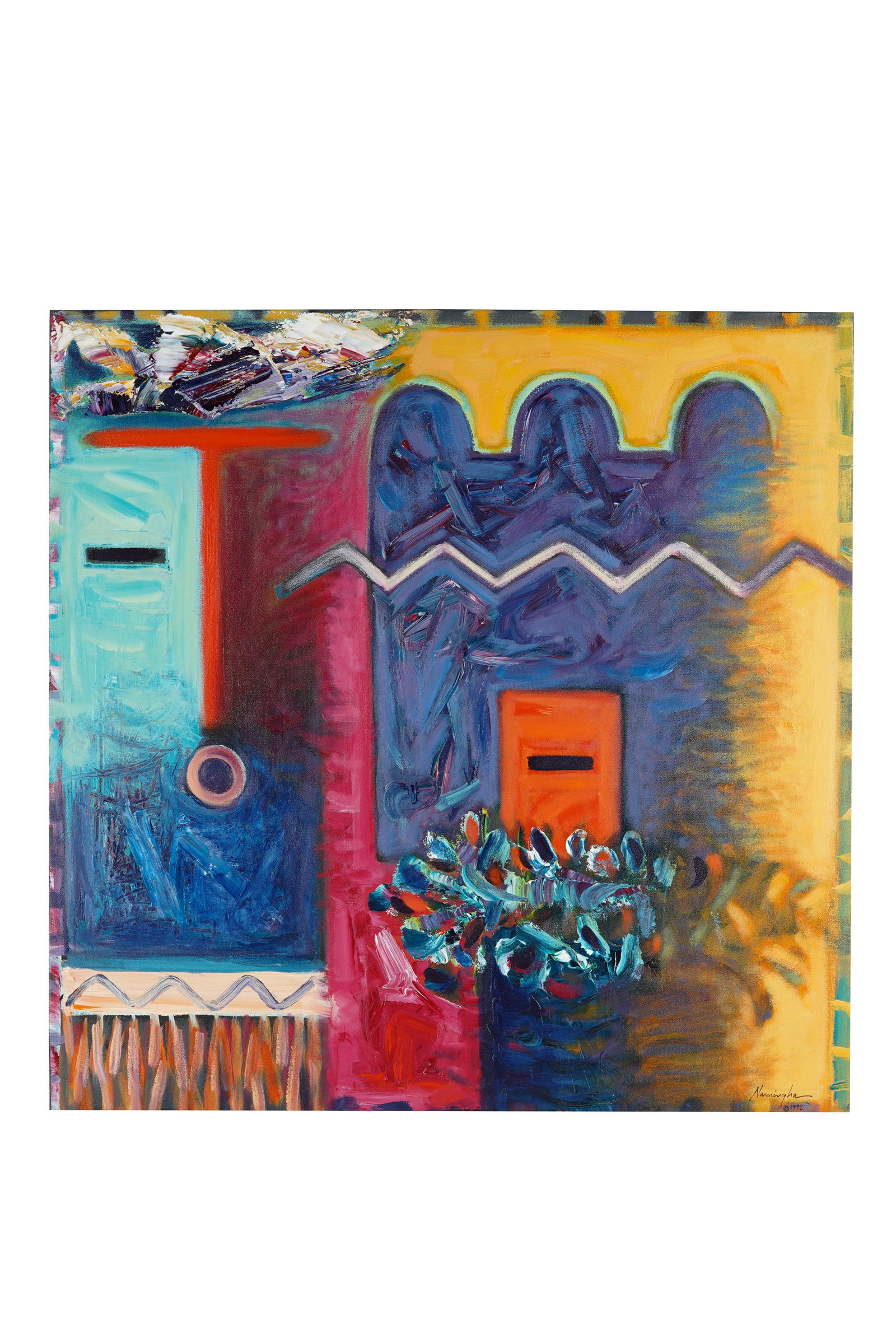 DAN NAMINGHO (B. 1950): "CEREMONIAL SYMBOLS #1" (1 of 7)