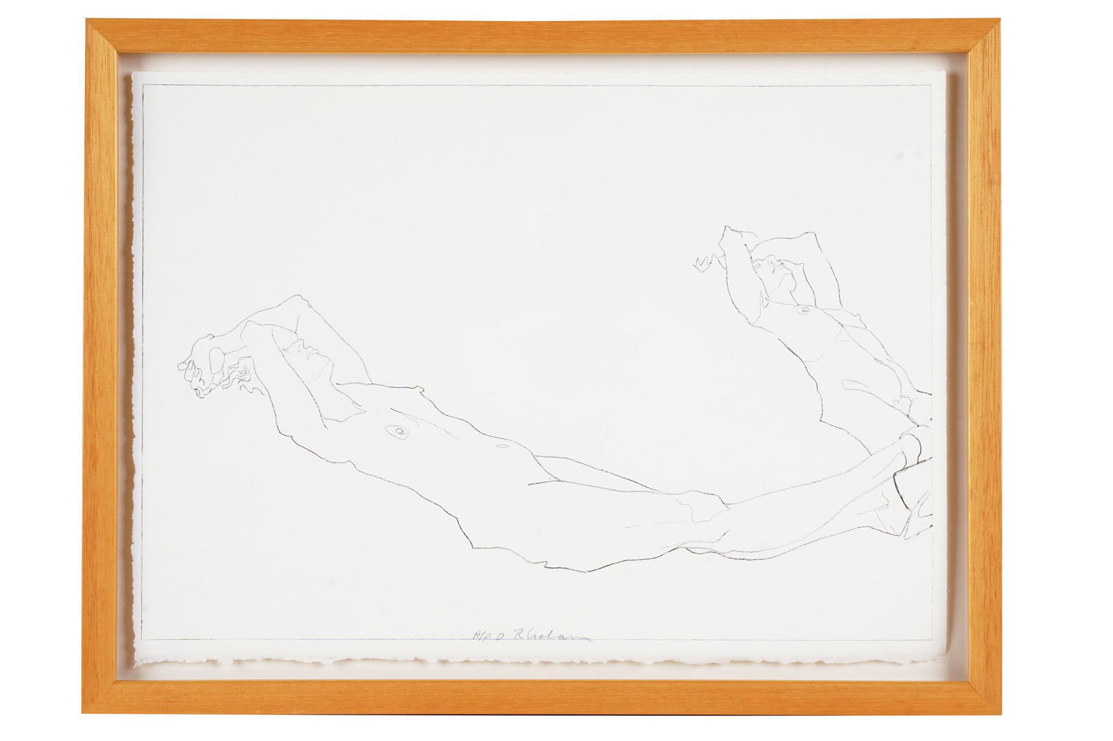 ROBERT GRAHAM (1938-2008): TWO NUDE FIGURES: 1997, etching, signed lower center and dated verso, artist's proof 11 x 15 inches; 12 3/4 x 16 3/4 inches frame