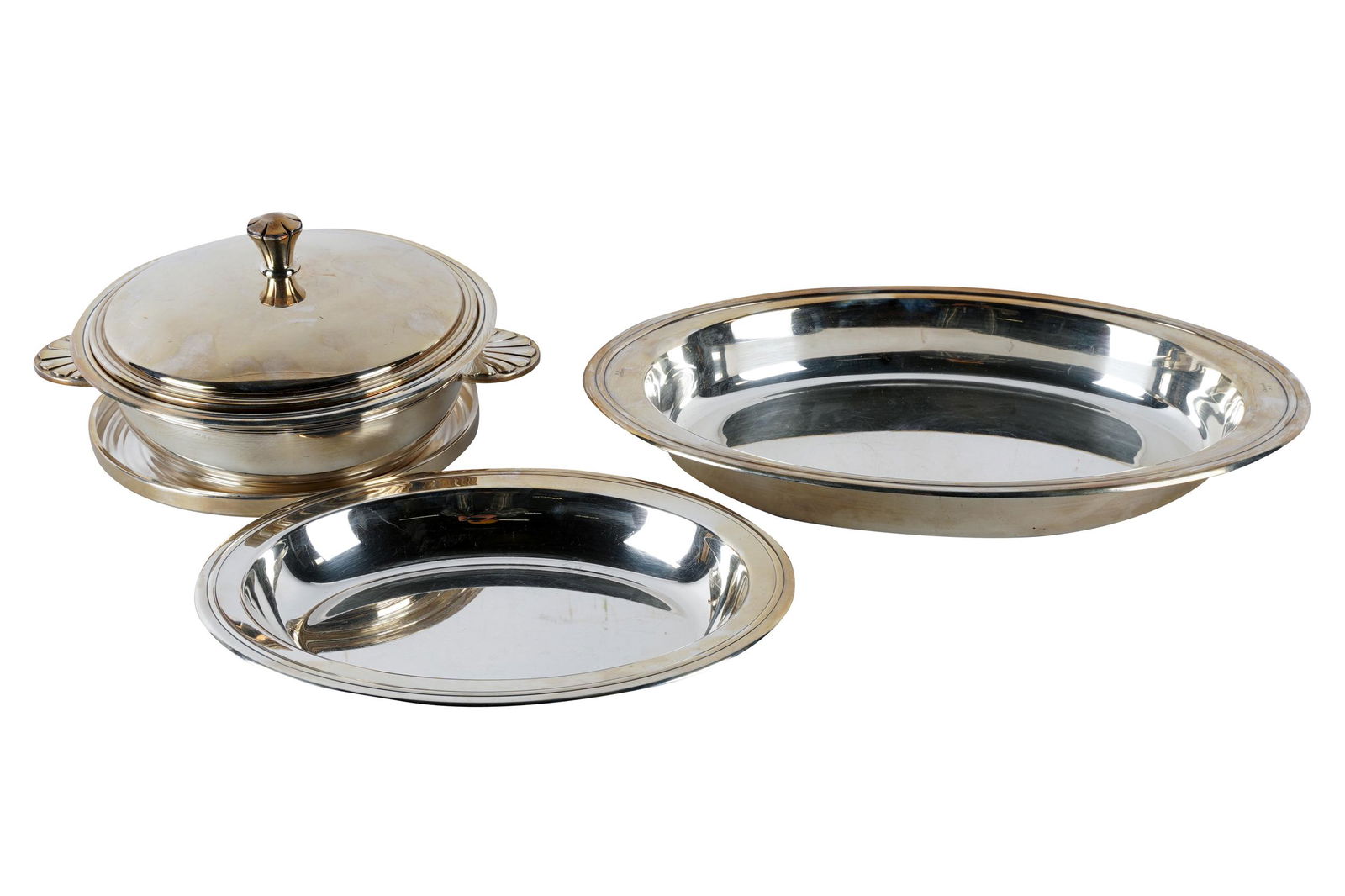 COLLECTION OF CRISTOFLE SILVERPLATE SERVING PIECES (1 of 17)