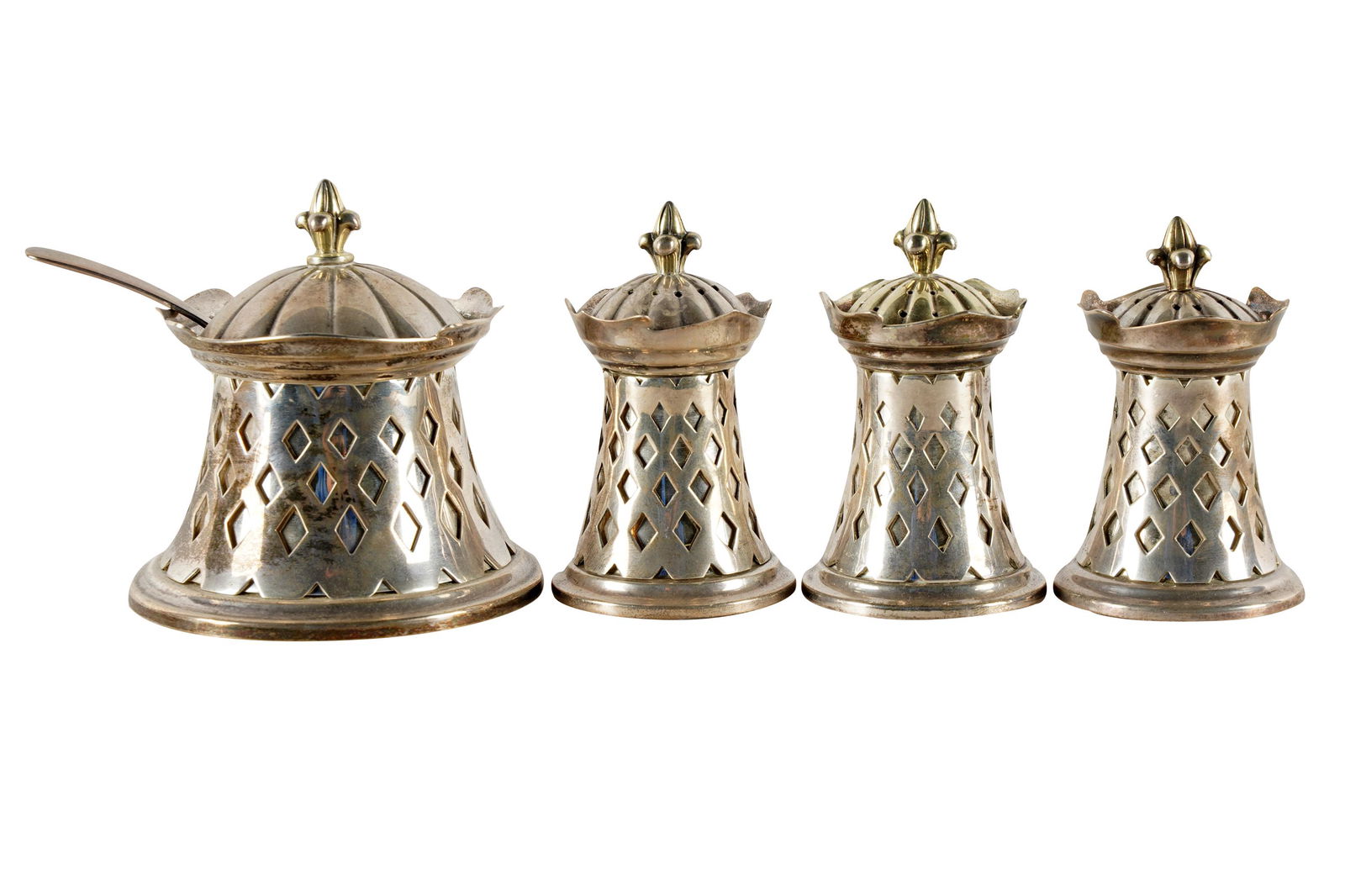 FOUR-PIECE STERLING SILVER CONDIMENT SET (1 of 7)