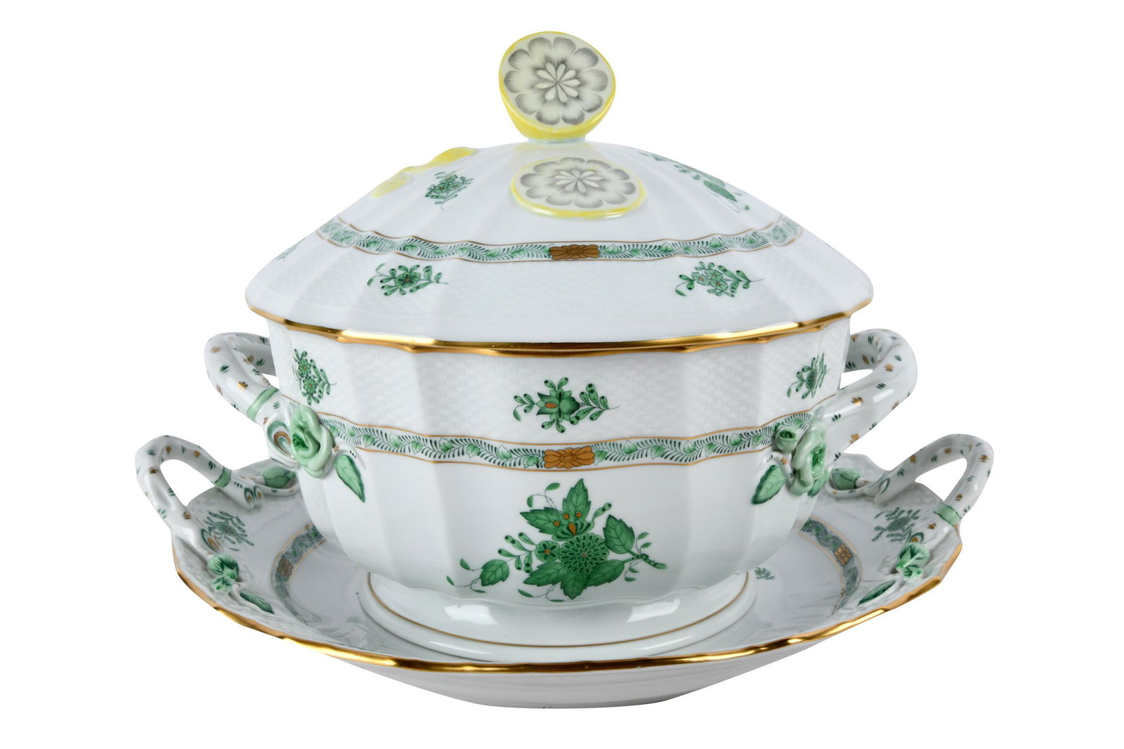 HEREND PORCELAIN TUREEN & UNDERPLATE (1 of 8)