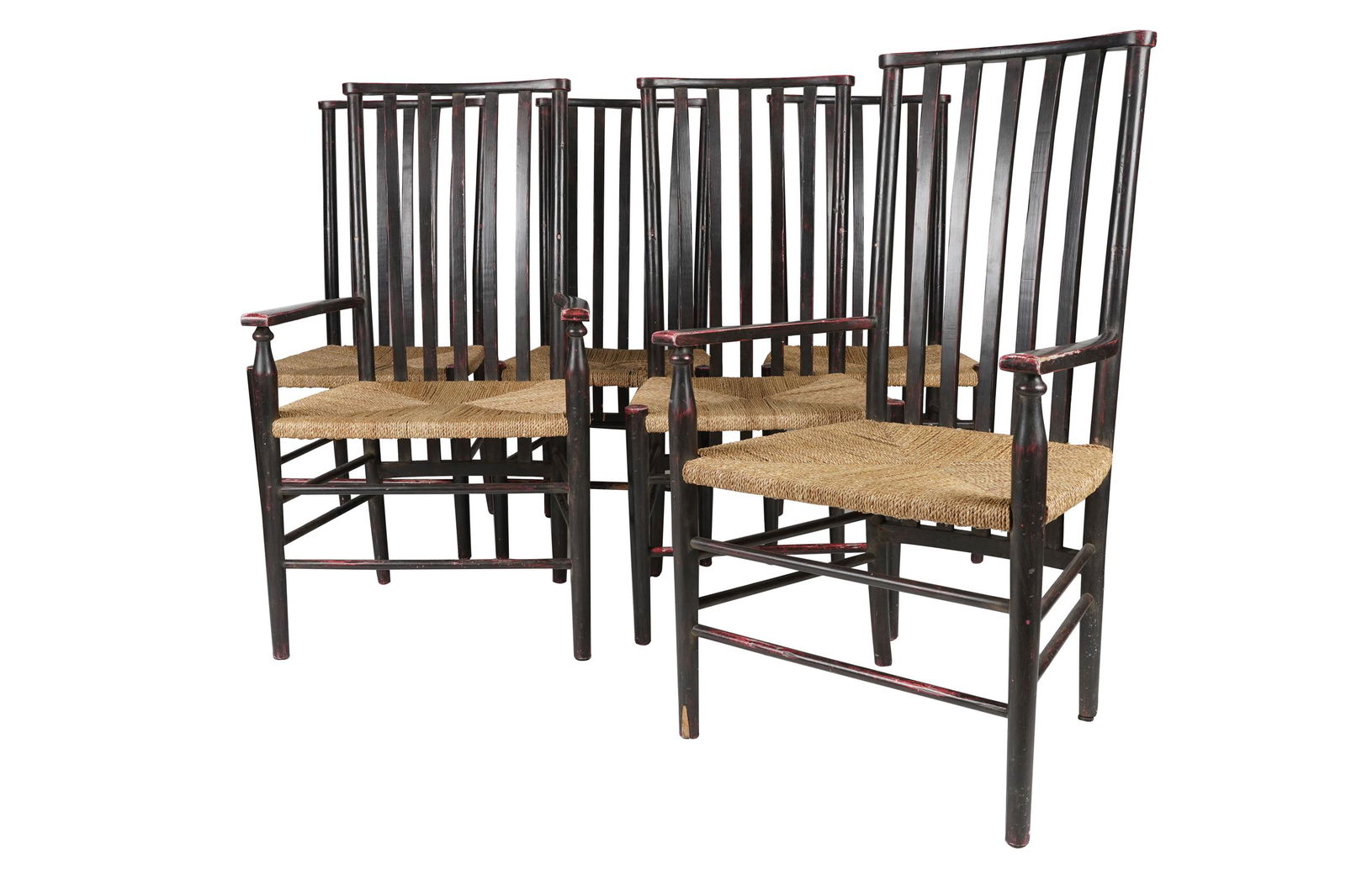 EIGHT PAINTED SLAT BACK DINING CHAIRS (1 of 13)