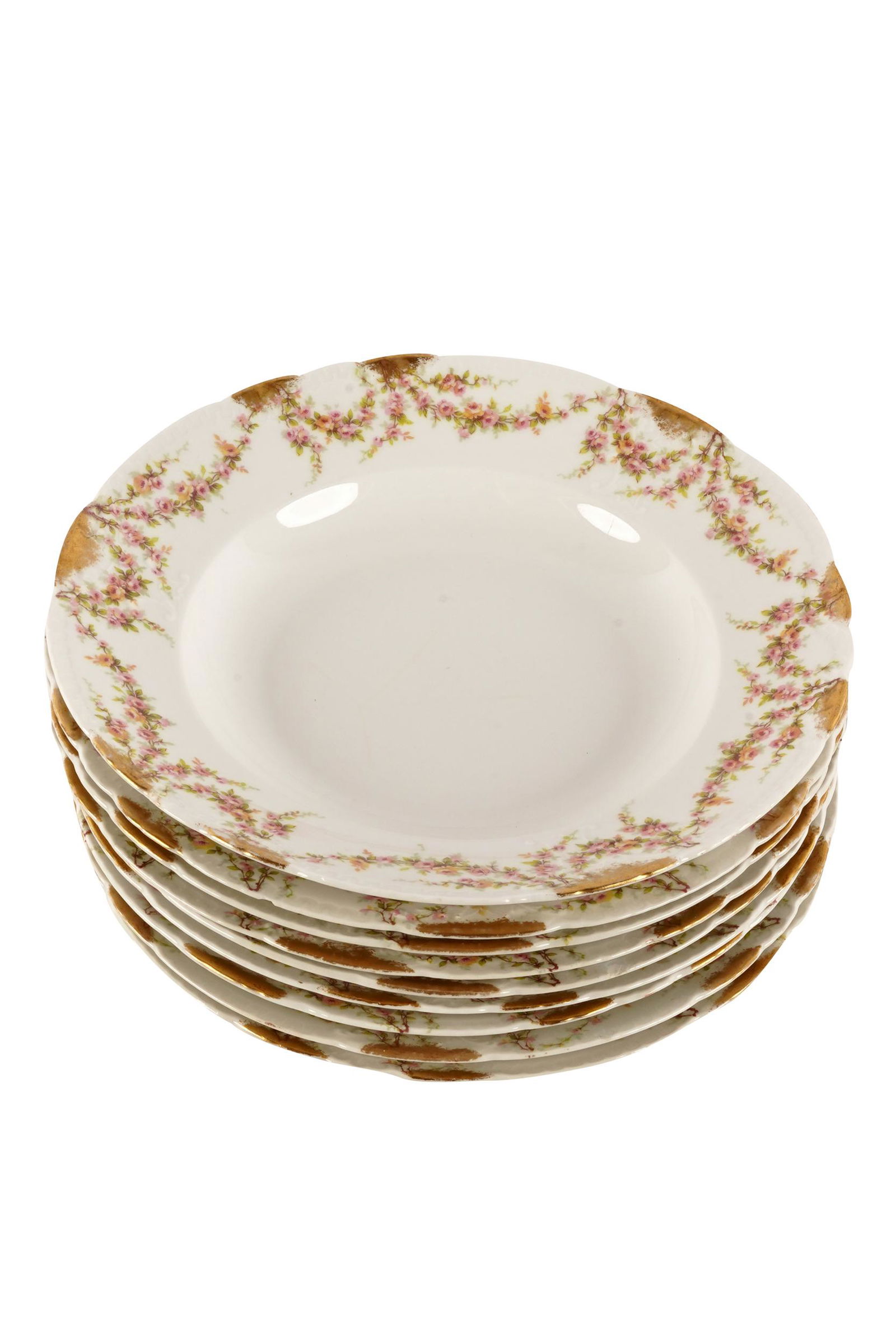 NINE THEODORE HAVILAND LIMOGES PORCELAIN SOUP PLATES (1 of 8)