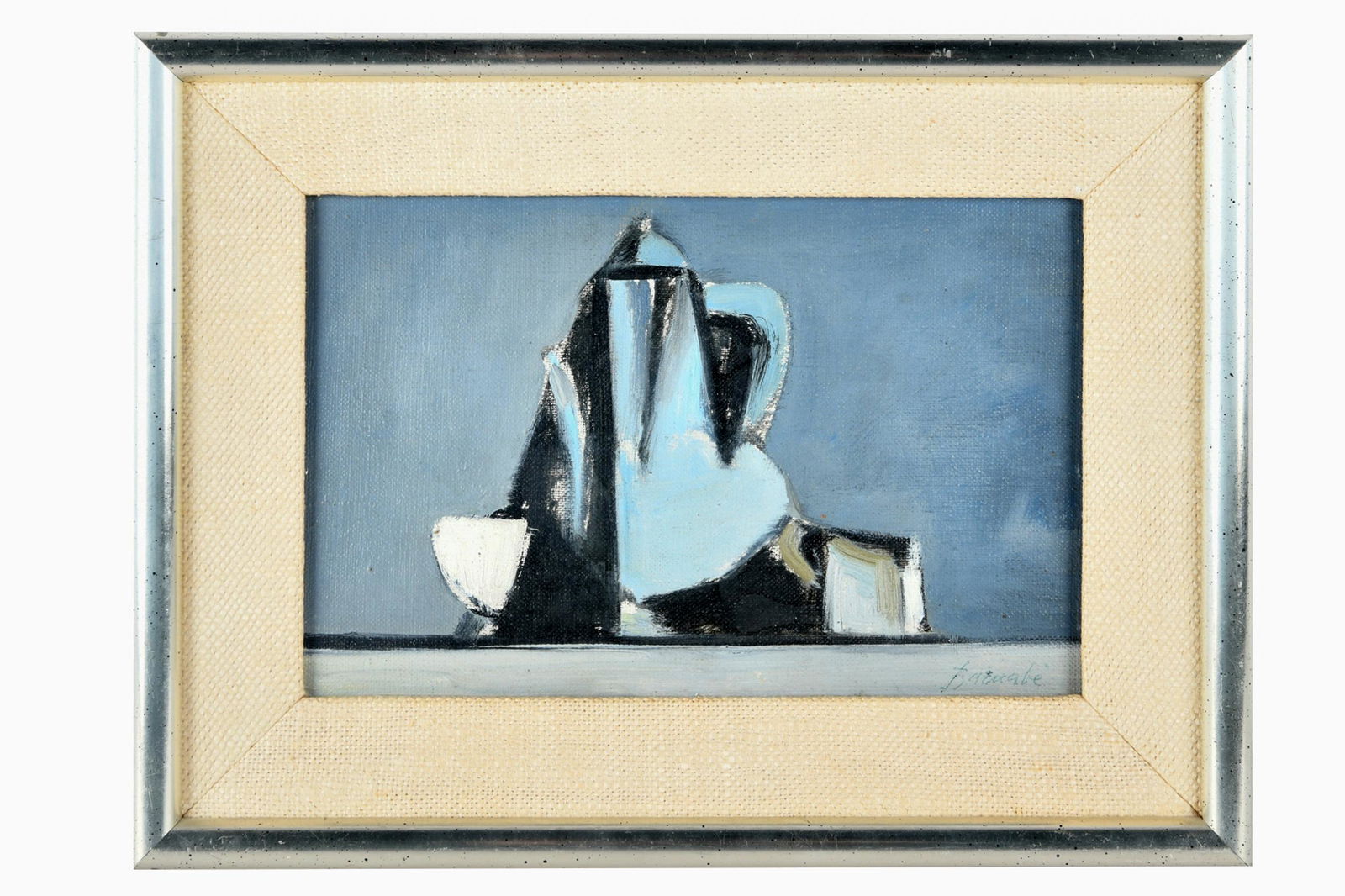 DUILIO BARNABE (DUBE) (1914 - 1961): STILL LIFE: oil on board, signed lower right 6 1/4 x 9 1/2 inches sight; 10 1/4 x 13 1/2 inches frame