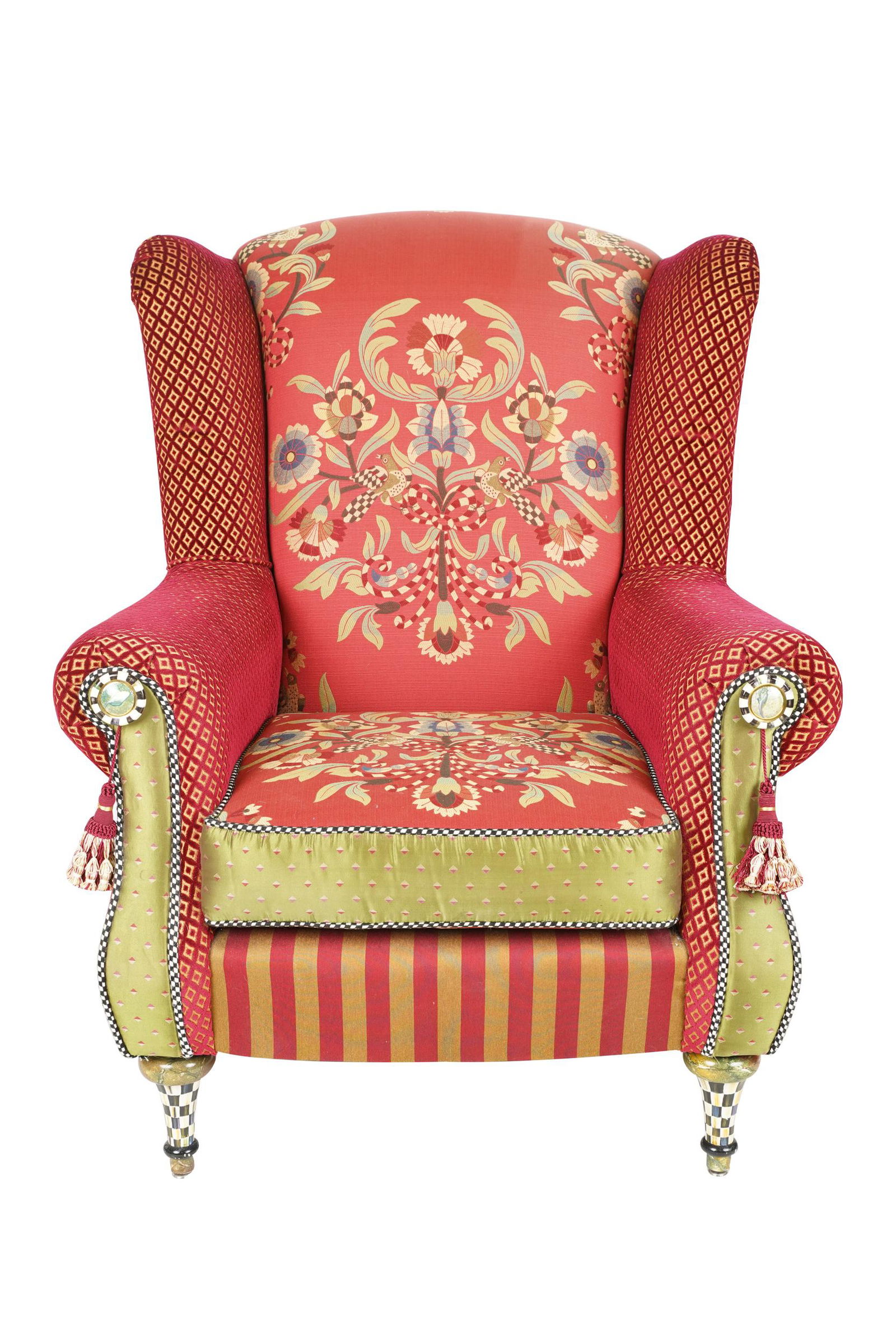 MACKENZIE-CHILDS UPHOLSTERED WING CHAIR (1 of 13)