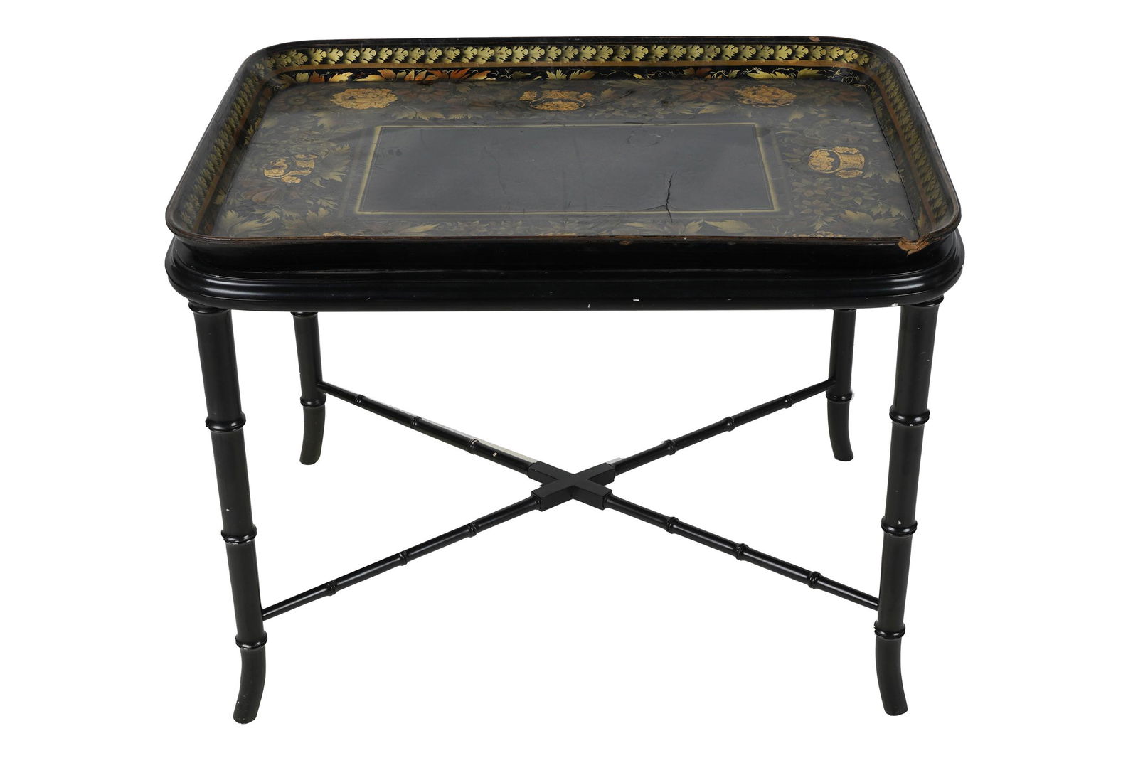 PAPIER MACHE TRAY ON STAND (1 of 10)