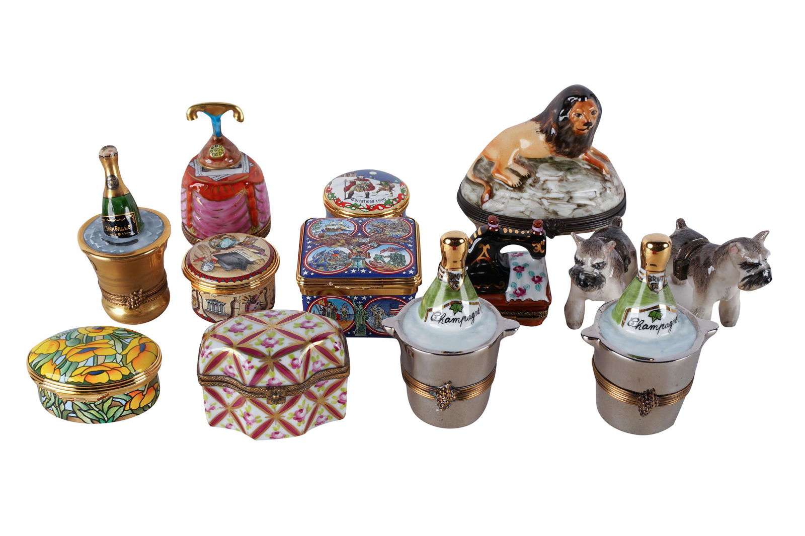 COLLECTION OF PORCELAIN & ENAMEL PILL BOXES (1 of 11)