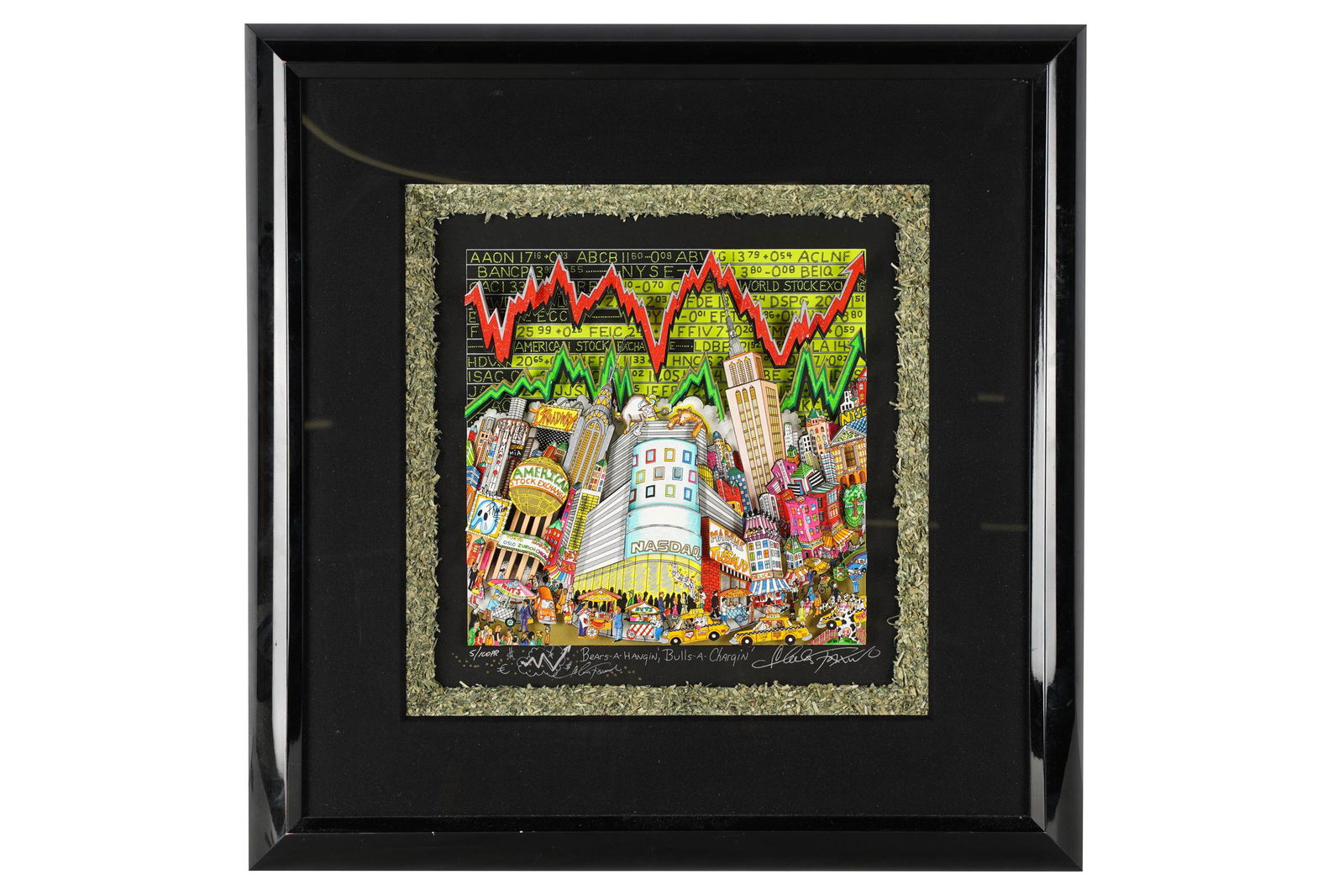 CHARLES FAZZINO (B.1955): "BEARS-A-HANGING; BULLS A (1 of 7)