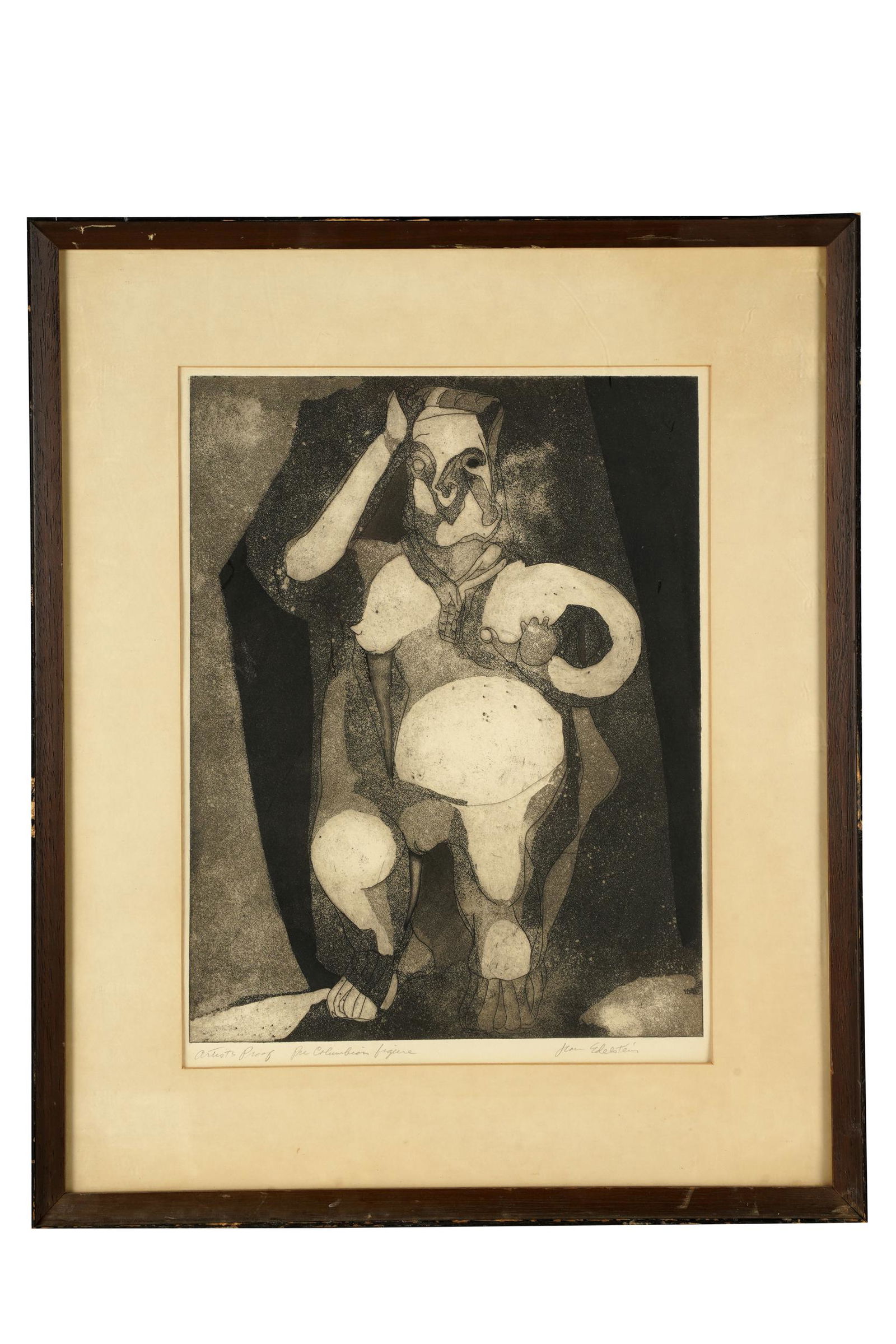 JEAN EDELSTEIN (20TH CENTURY): "PRE COLUMBIAN FIGURE" (1 of 7)