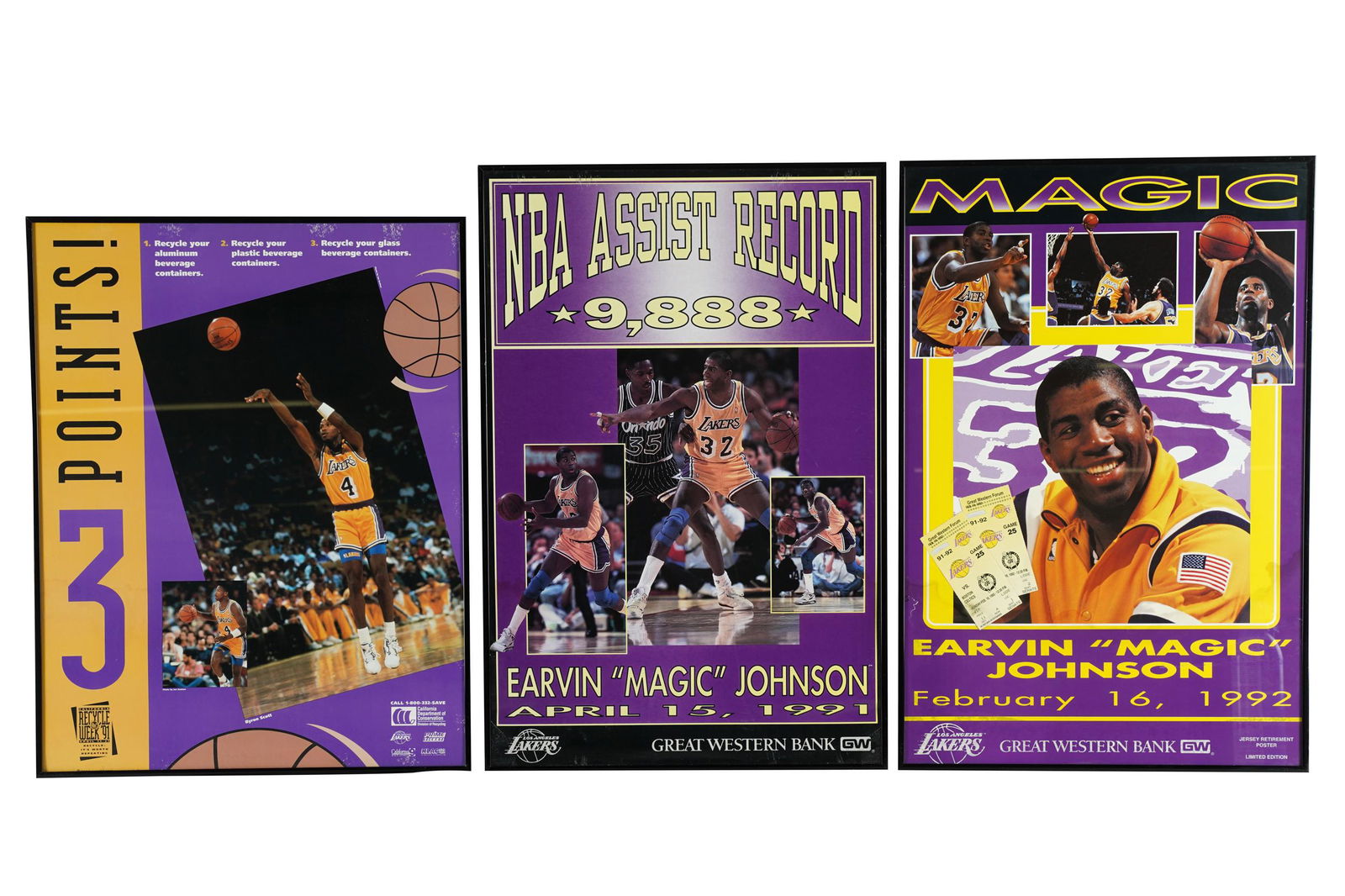 THREE VINTAGE LAKERS POSTERS (1 of 8)
