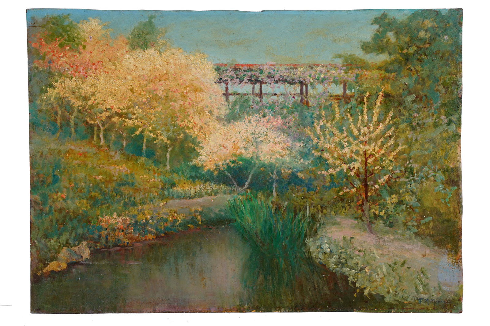 FRANK MOORE (1877-1967): "GARDEN PATH IN SPRING" (1 of 8)