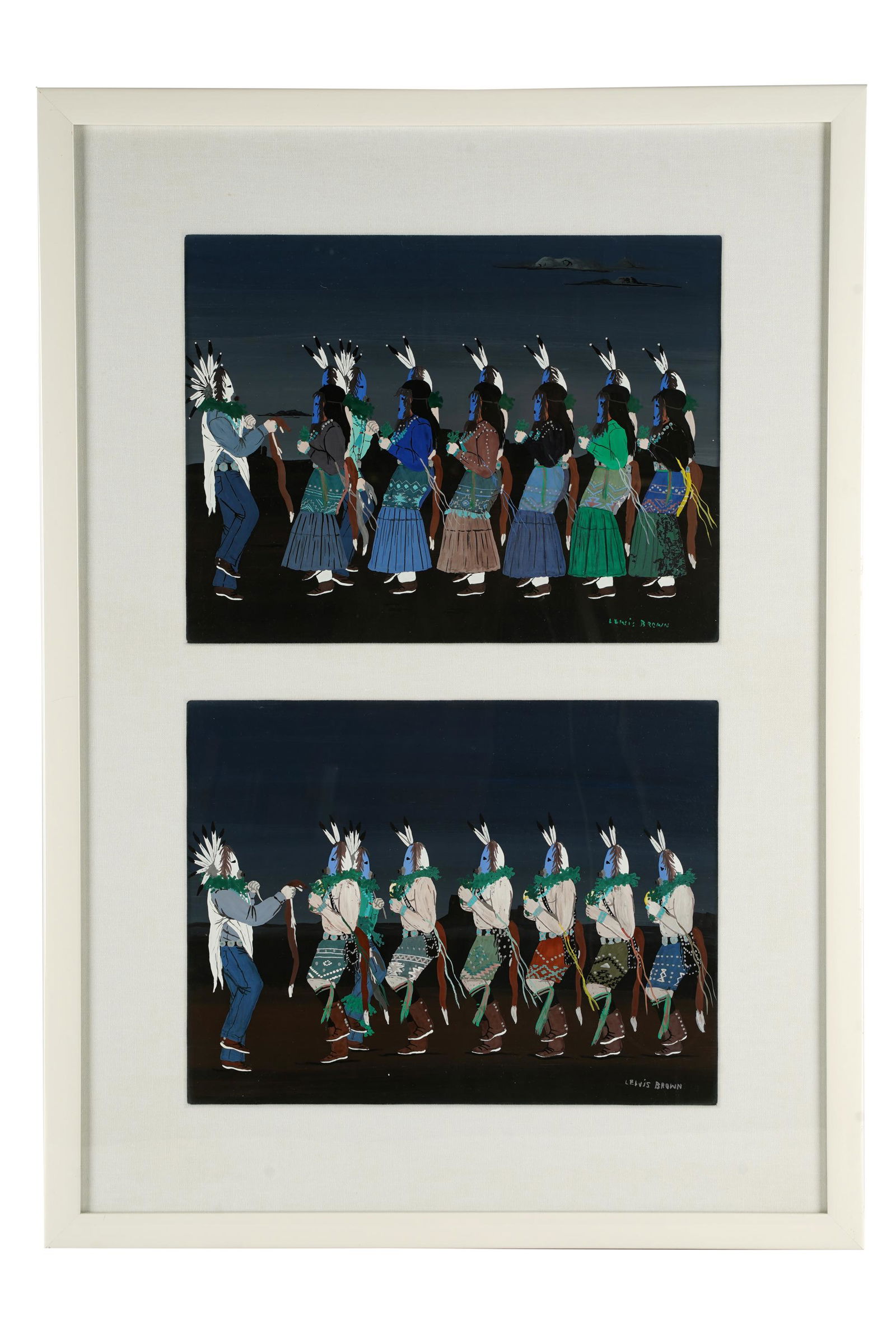 LOUIS BROWN (20TH CENTURY): KACHINA DIPTYCH (1 of 14)