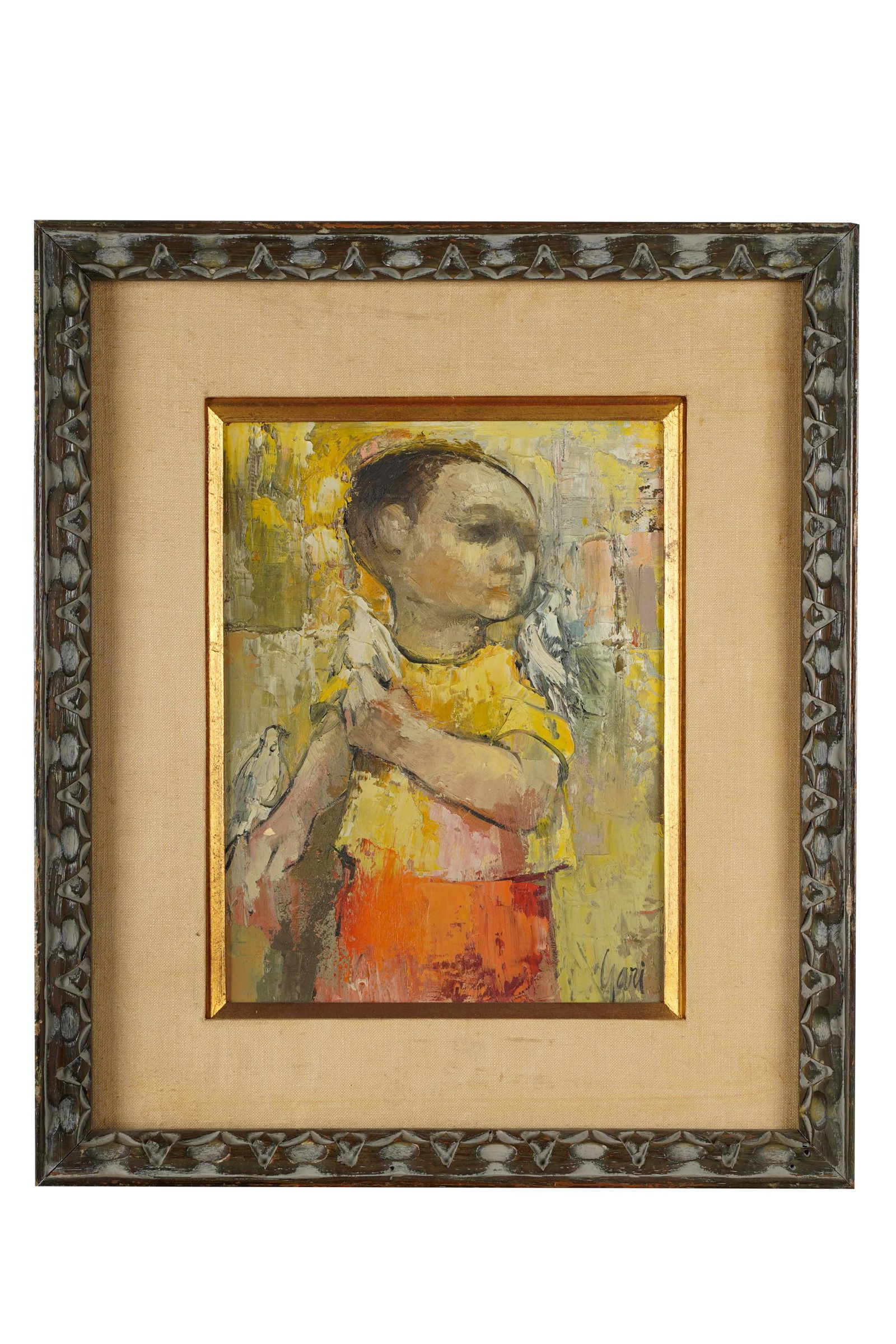 ROBERTO GARI (1920-2008): PORTRAIT OF A BOY WITH BIRDS (1 of 8)