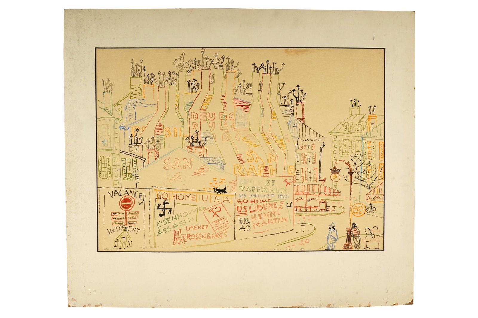 ALFRED BENDINER: "DEFENSE D'AFFICHER (GO HOME U.S.A." (1 of 10)