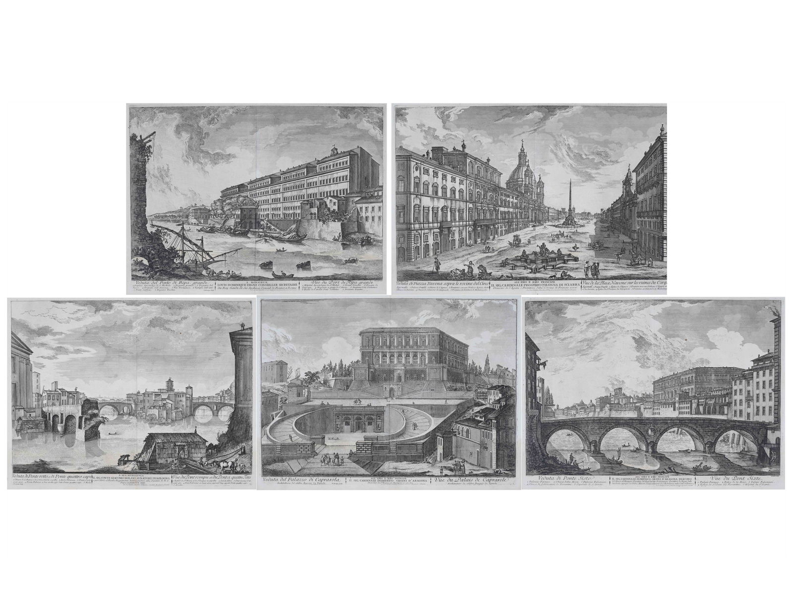 JEAN BARBAULT: VIEWS OF 18TH CENTURY ROME, 5 ENGRAVINGS (1 of 20)