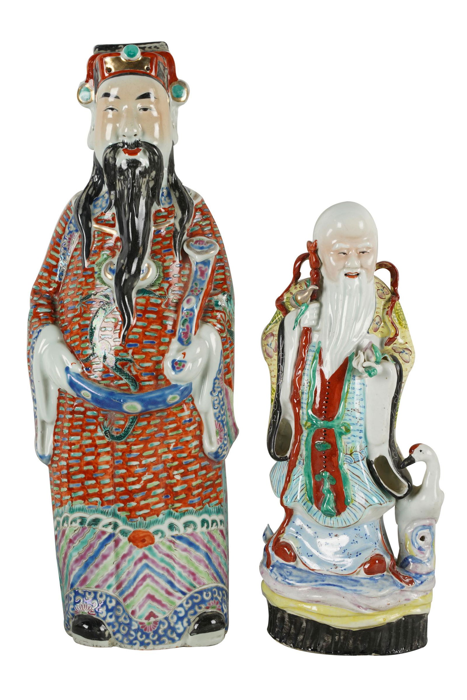 TWO CHINESE PORCELAIN FIGURES OF IMMORTALS (1 of 13)