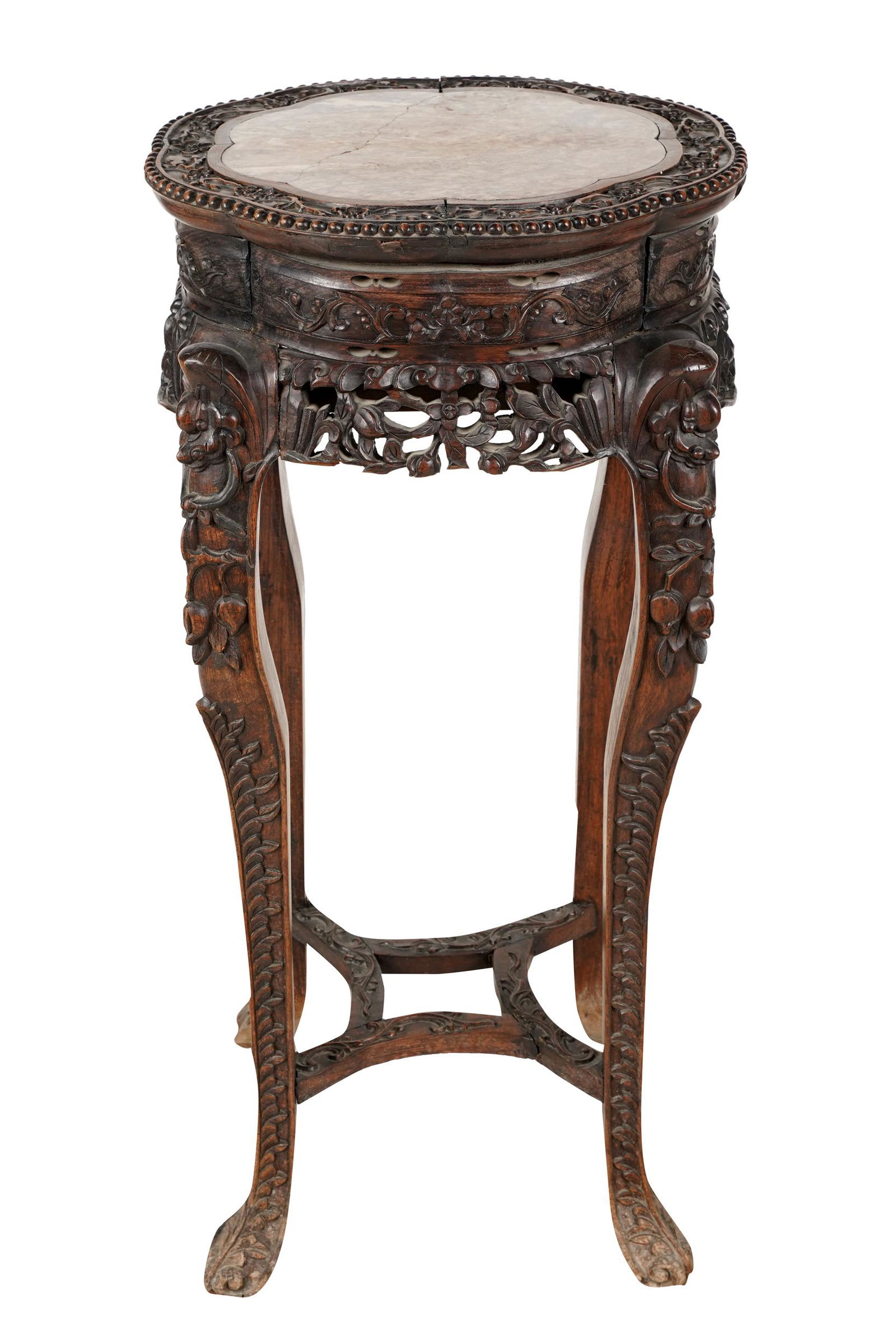 CHINESE MARBLE INSET FERN STAND (1 of 9)