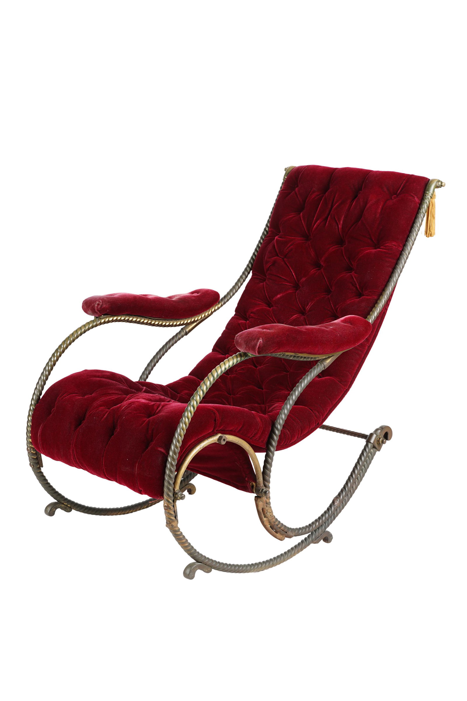 IRON & UPHOLSTERED ROCKER (1 of 9)