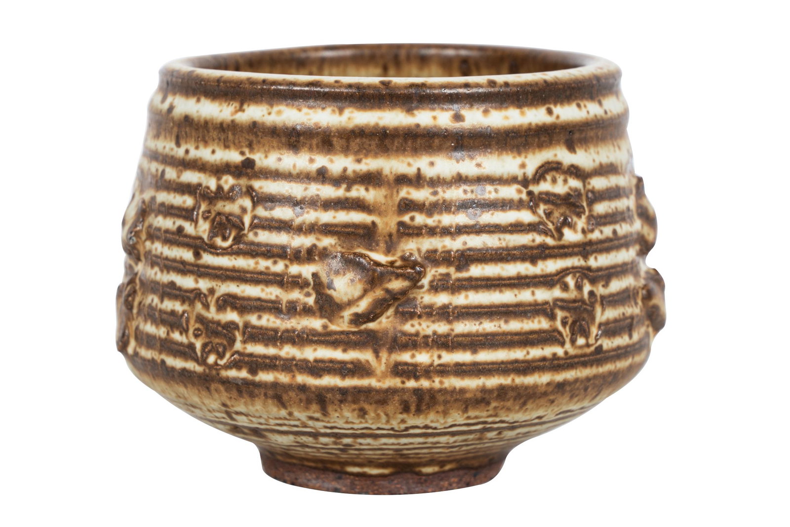 VIVIKA & OTTO HEINO: CERAMIC POT: with signature to underside 6 inches diameter; 4 inches high