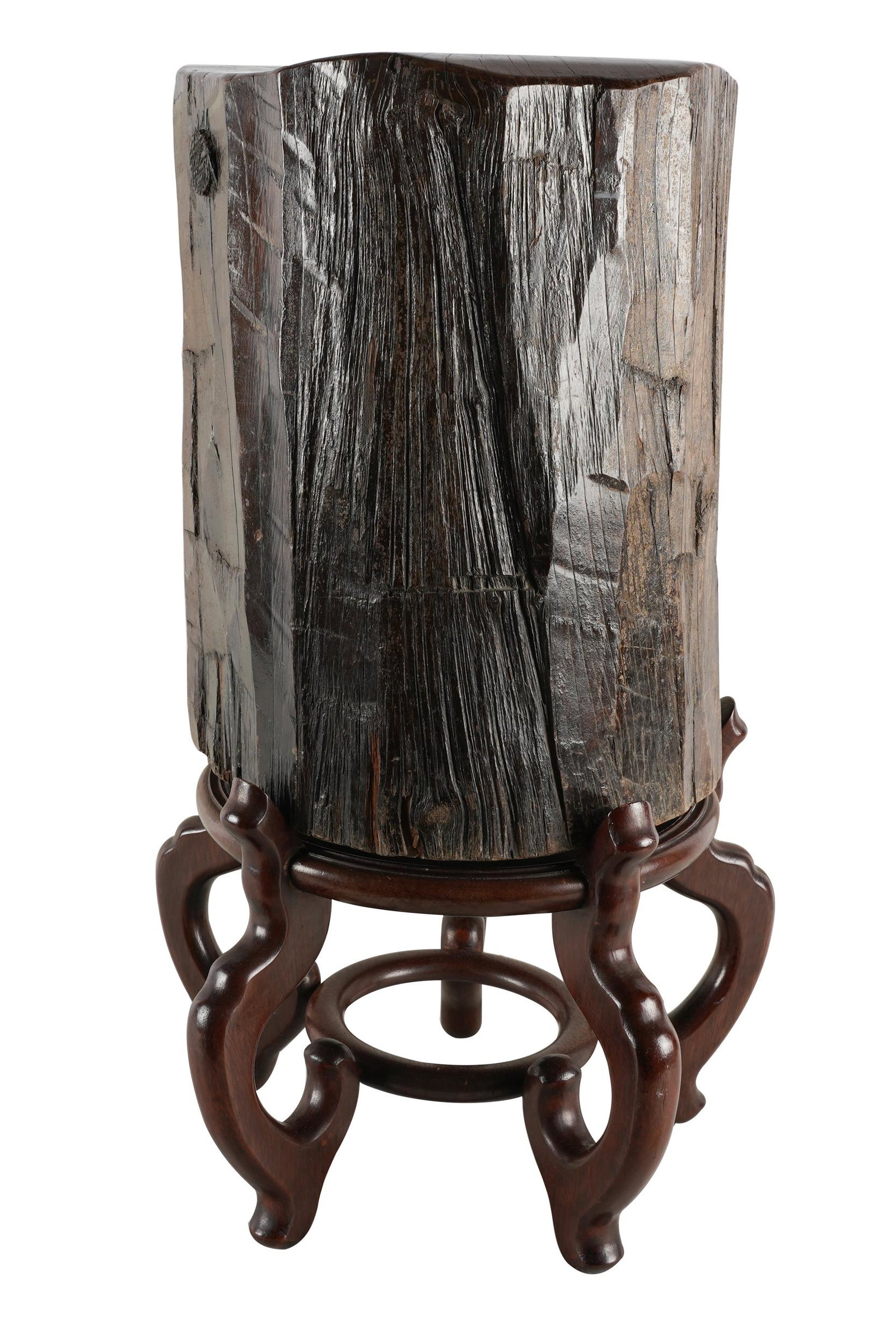 PETRIFIED WOOD SPECIMEN ON STAND (1 of 9)