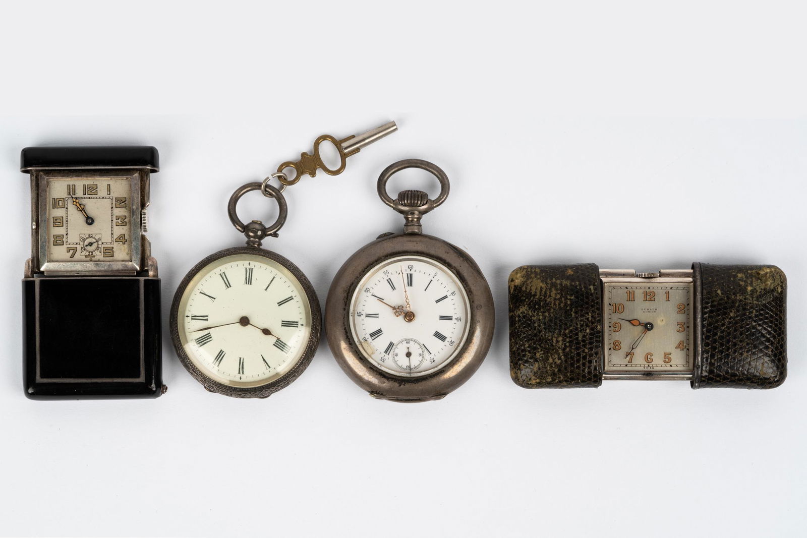 FOUR ASSORTED TRAVEL CLOCKS (1 of 10)