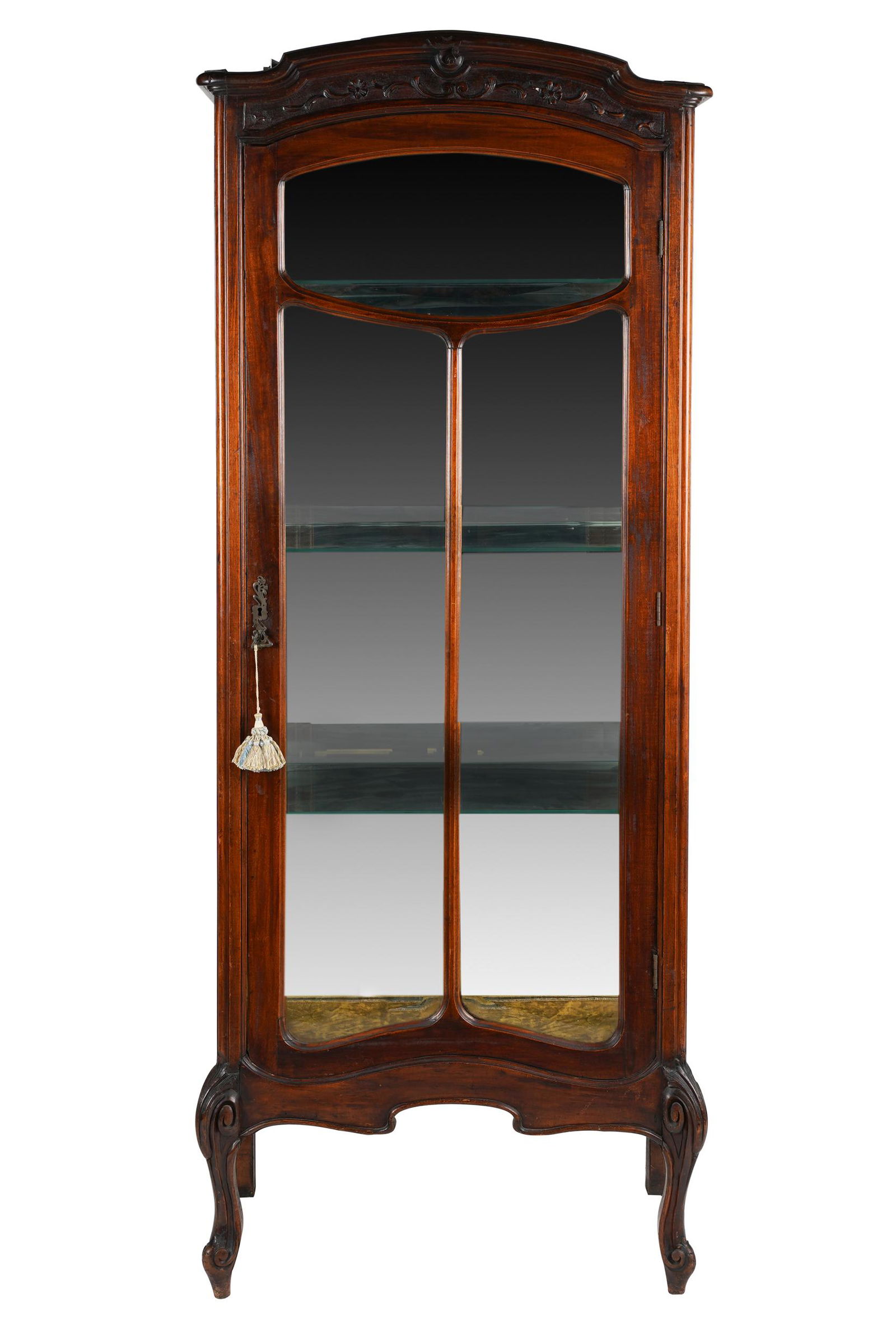 NOUVEAU STYLE OAK CURIO CABINET (1 of 11)