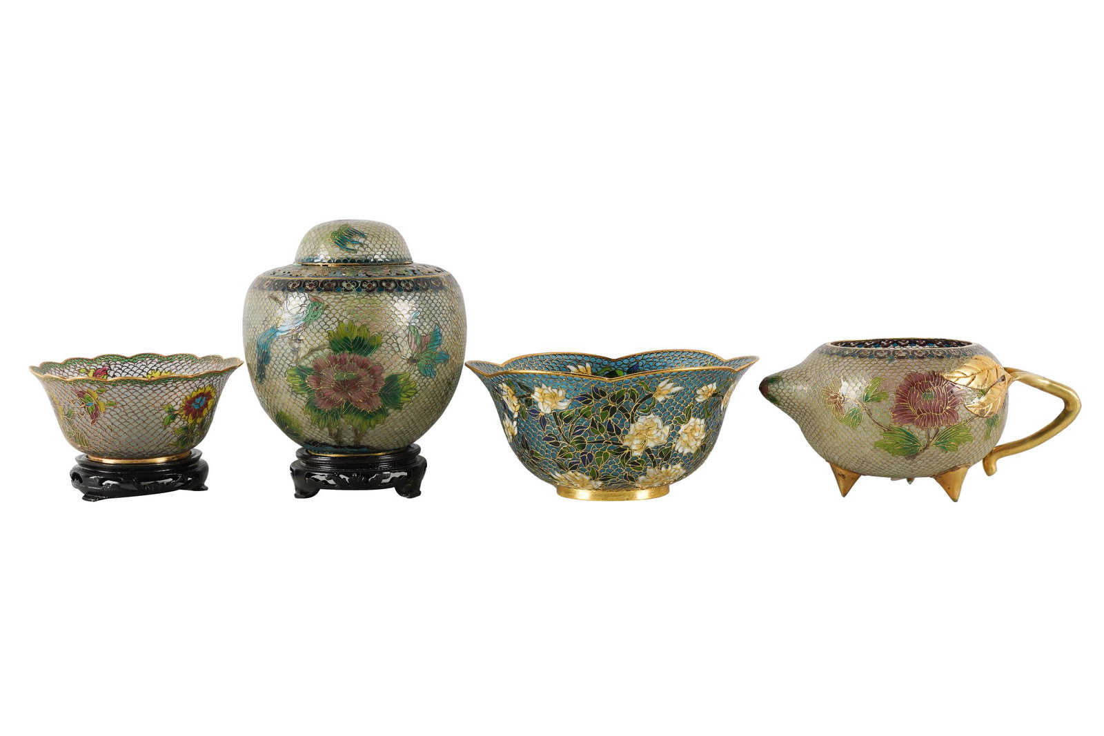 FOUR ASSORTED CHINESE PLIQUE A JOUR PIECES (1 of 12)