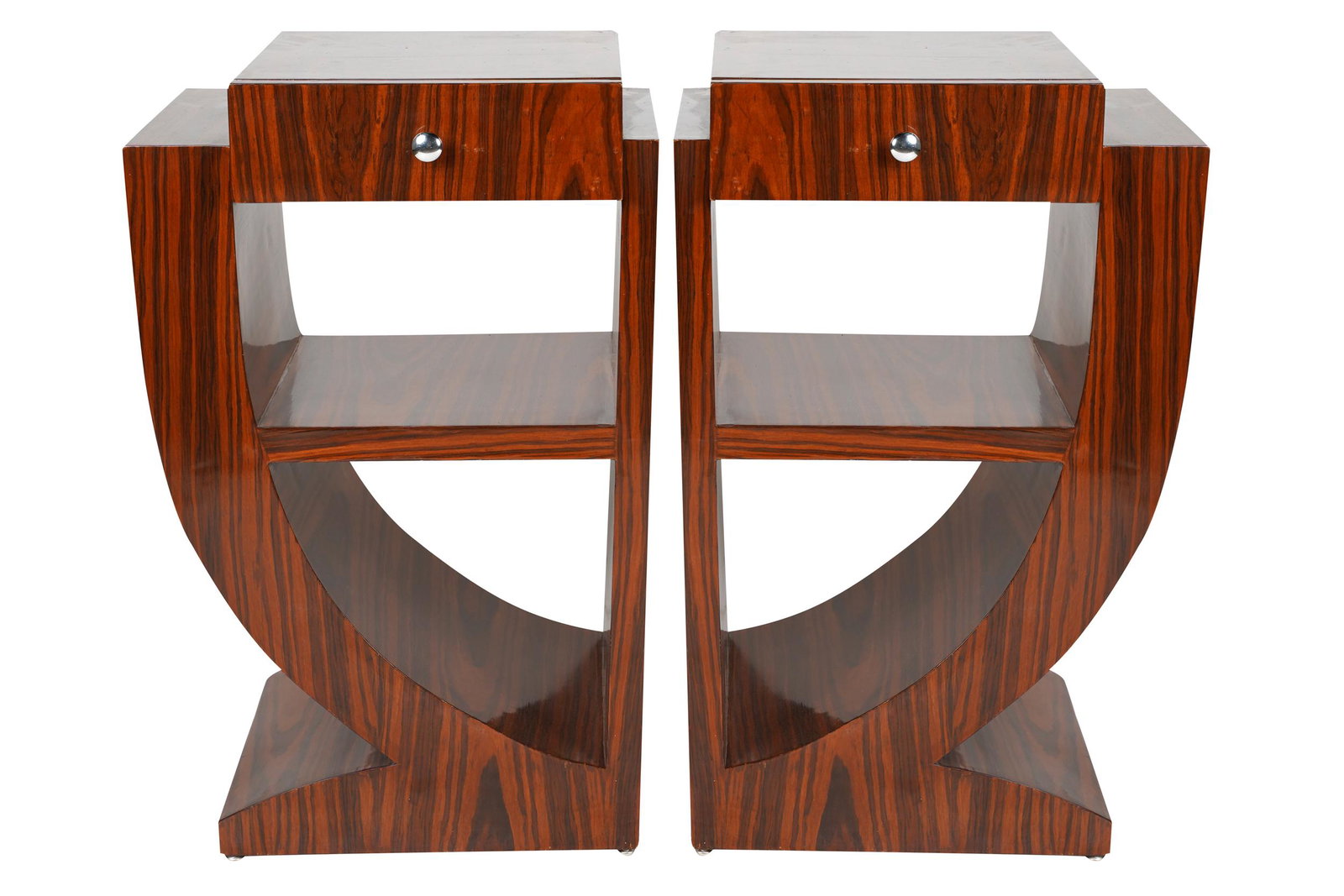 PAIR OF ART DECO STYLE SINGLE DRAWER NIGHTSTANDS (1 of 7)