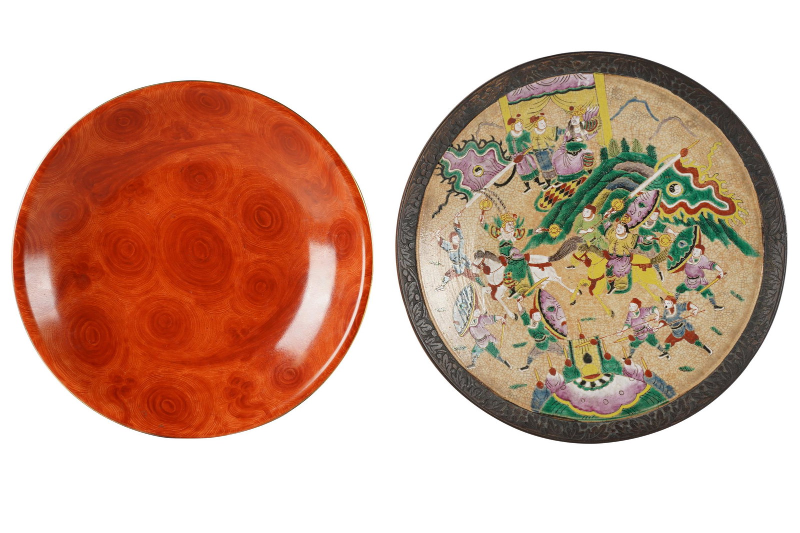 TWO CHINESE CERAMIC CHARGERS (1 of 11)